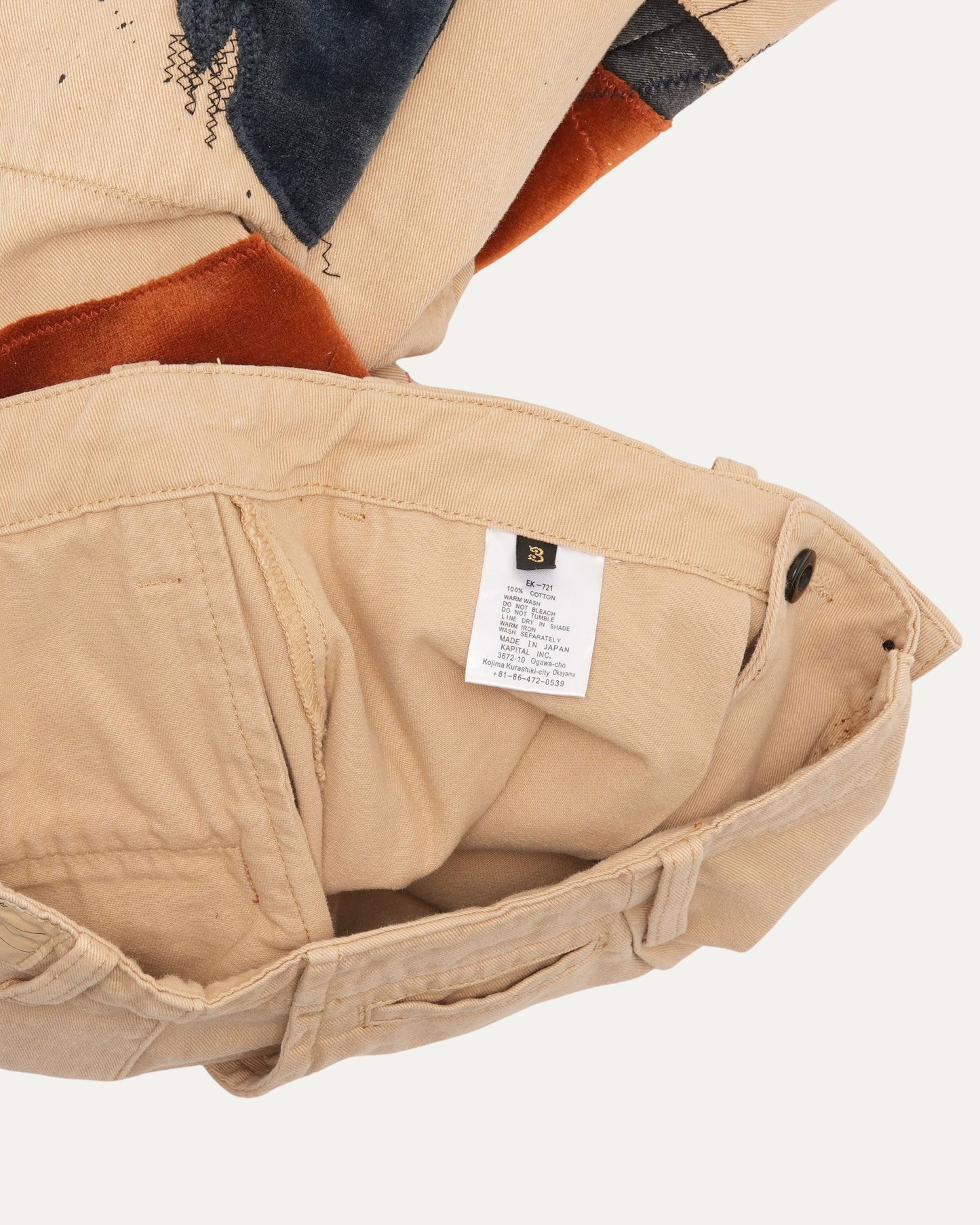 Buckle Back Patchwork Pants