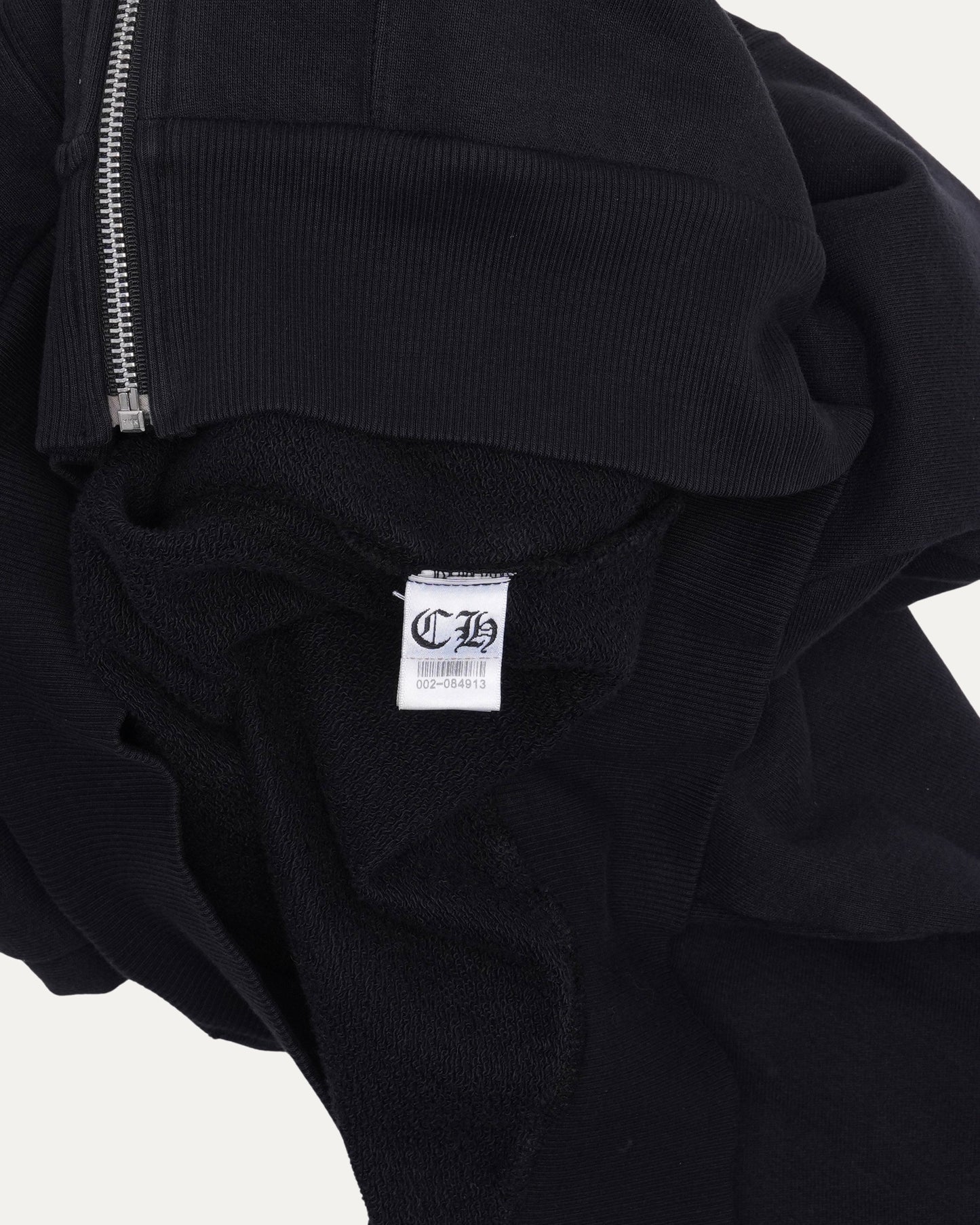 Leather Horseshoe Patch Zip-Up Hoodie