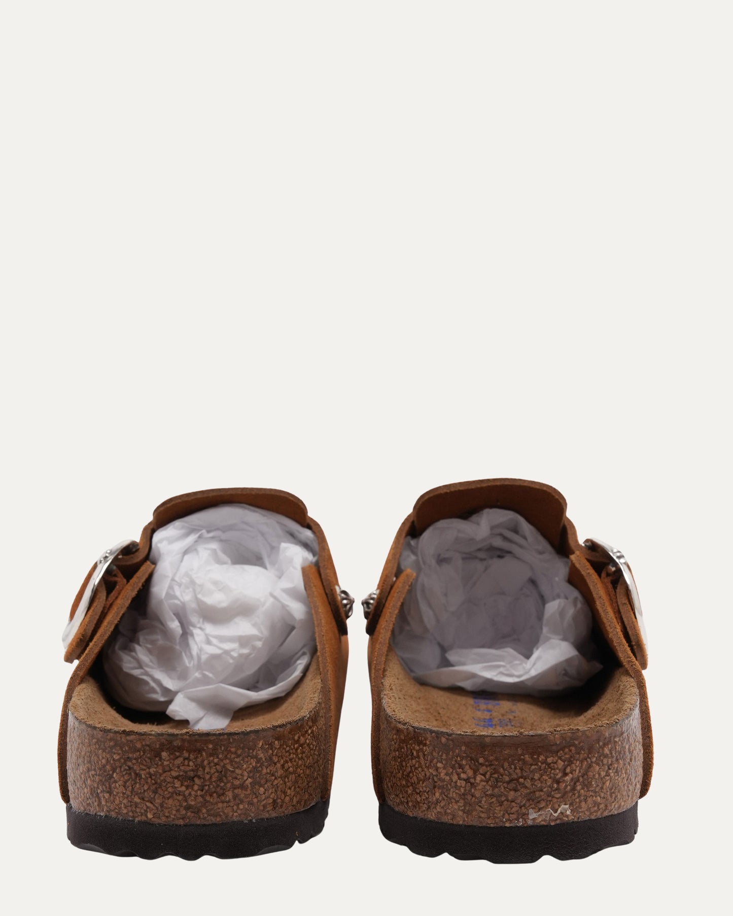 Cross Embellished Birkenstock Boston Suede Mule
