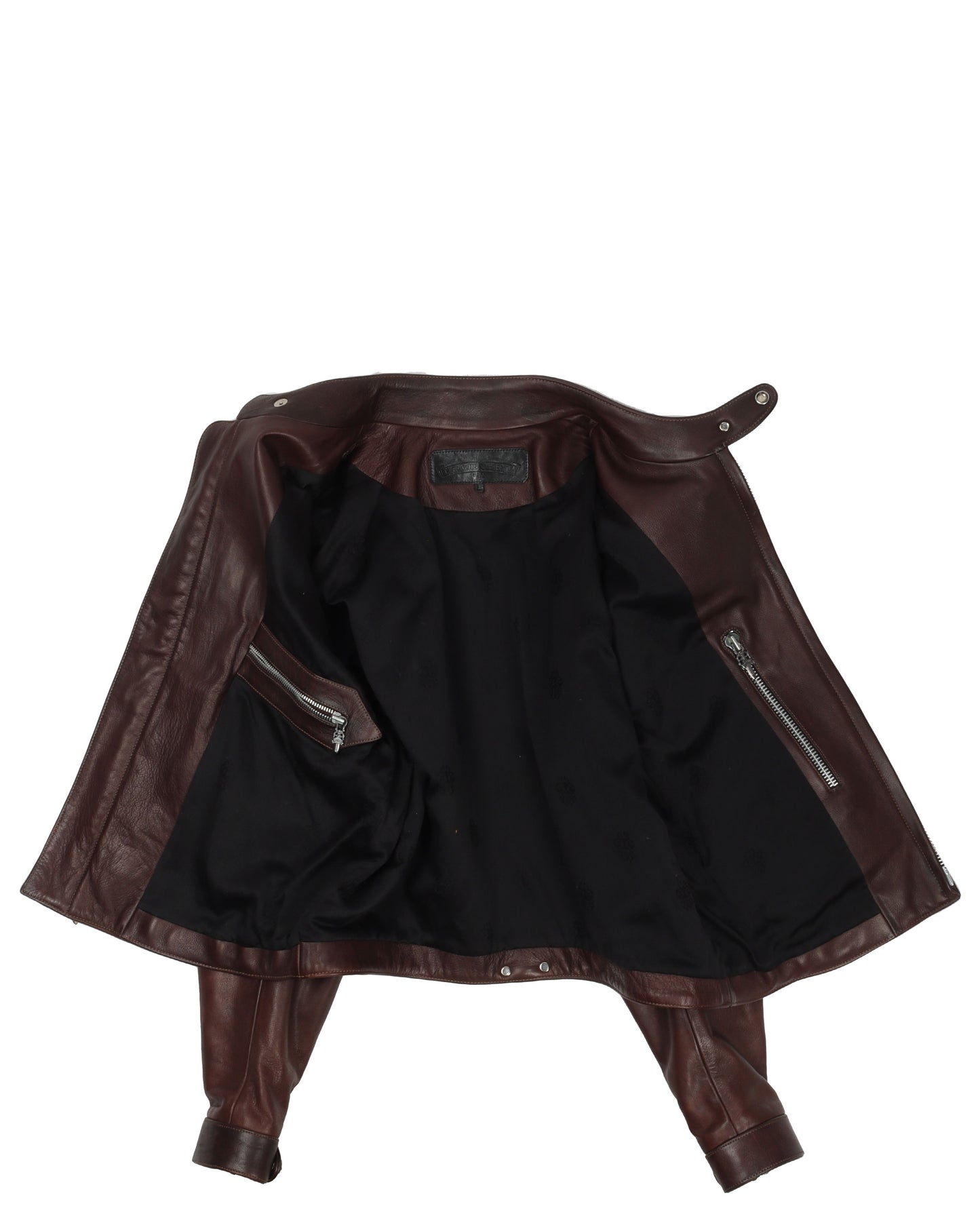 1 of 1 Brown Leather Motorcycle Riding Jacket