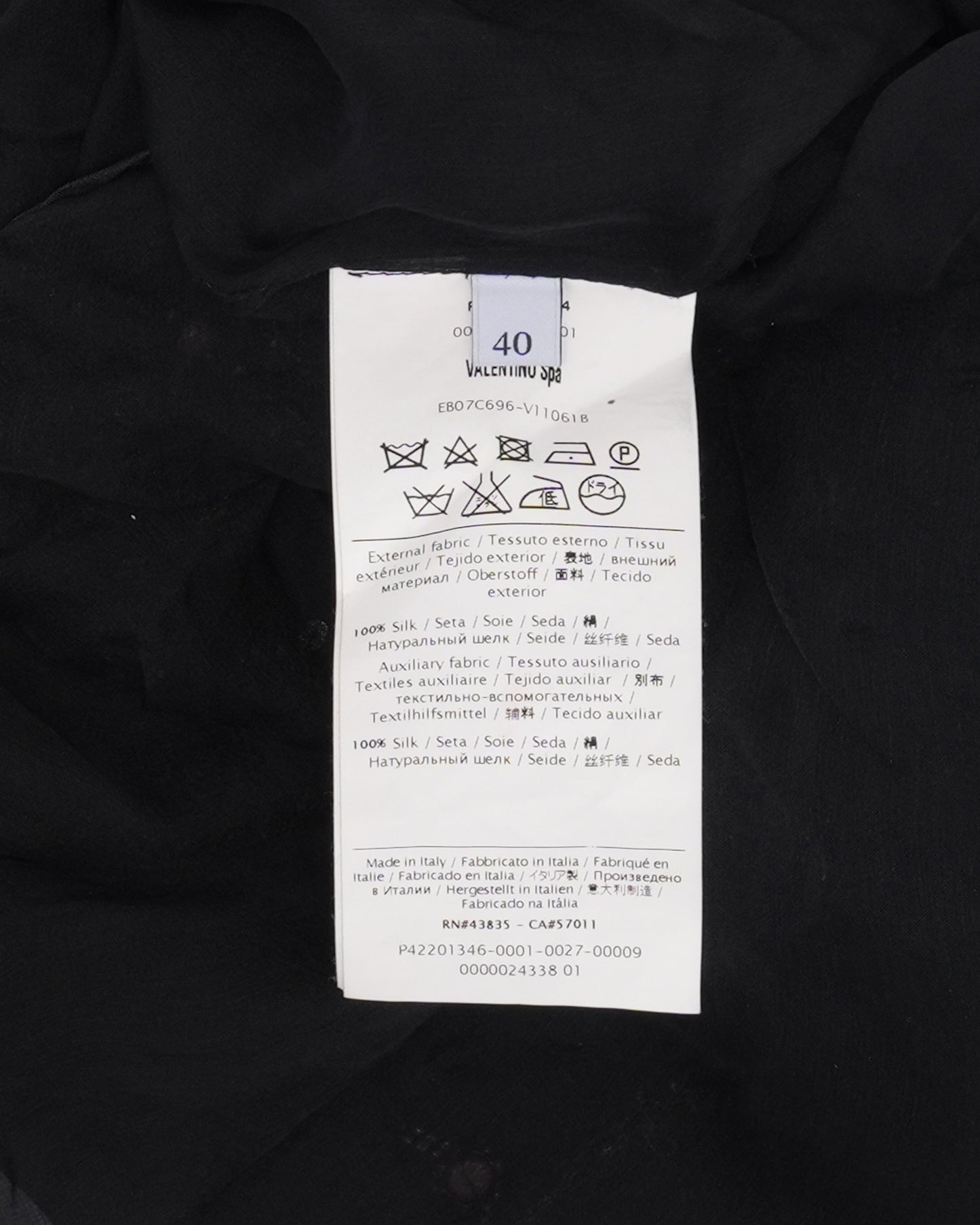 Bead Embellished Contrast Collar Silk Dress