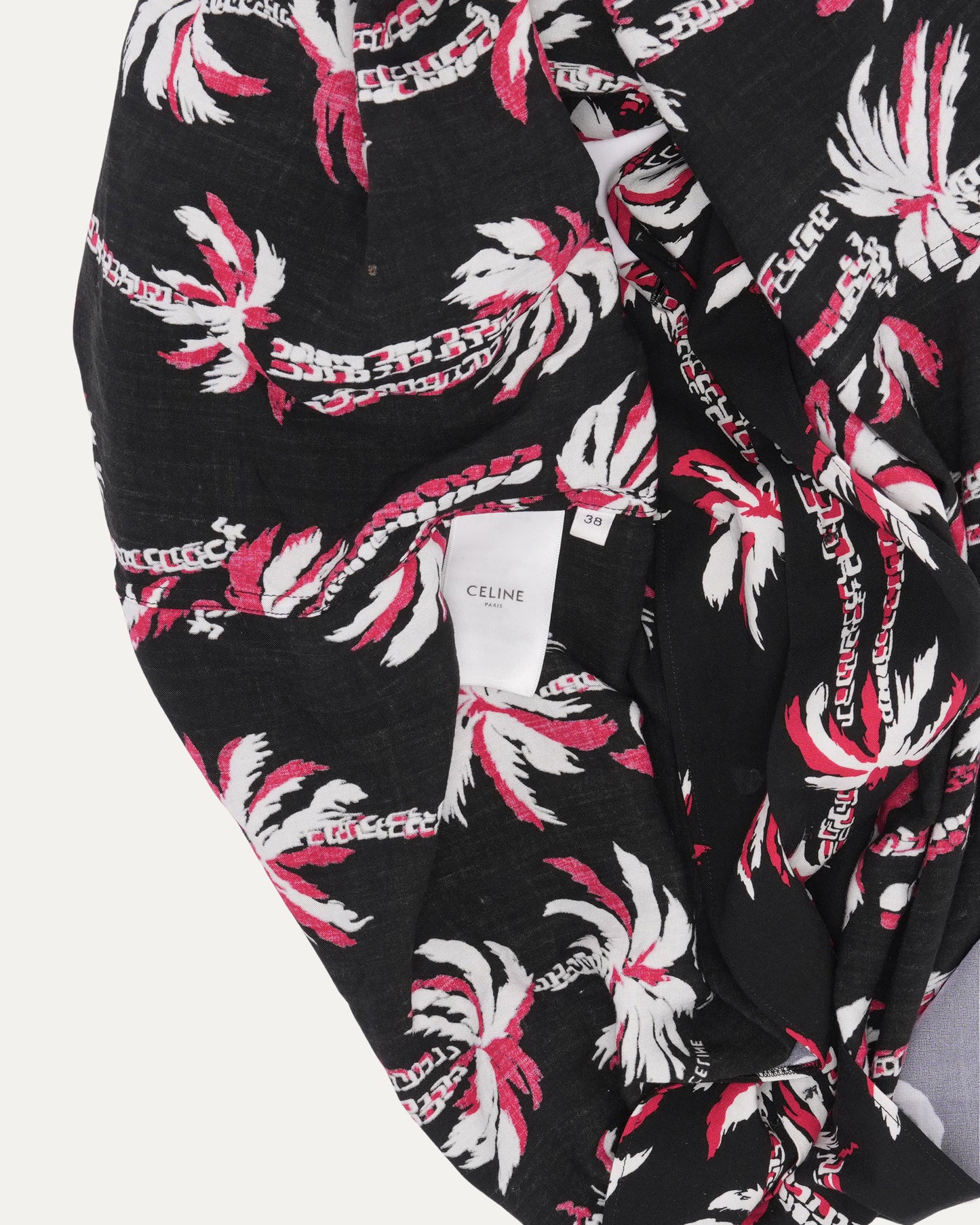 Palm Tree Print Camp Collar Shirt