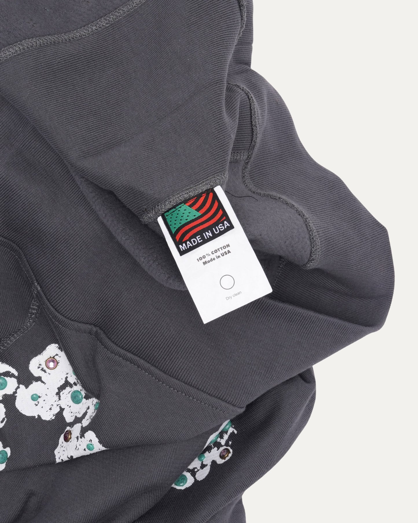 Rhinestone Cotton Wreath Quarter-Zip Sweatshirt