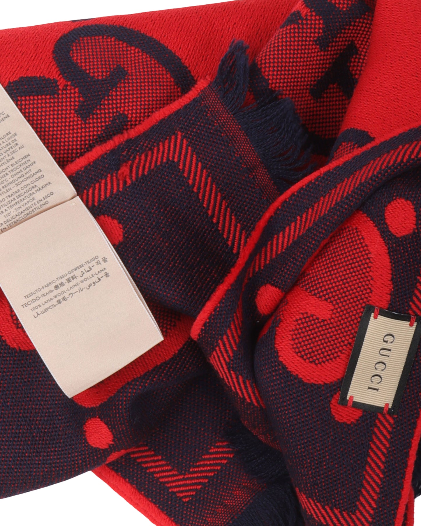 GG Pattern Wool Scarf