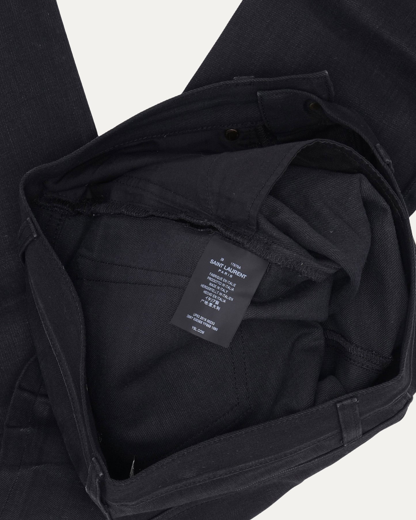 Raw Hem Waxed Slim Bootcut Jeans