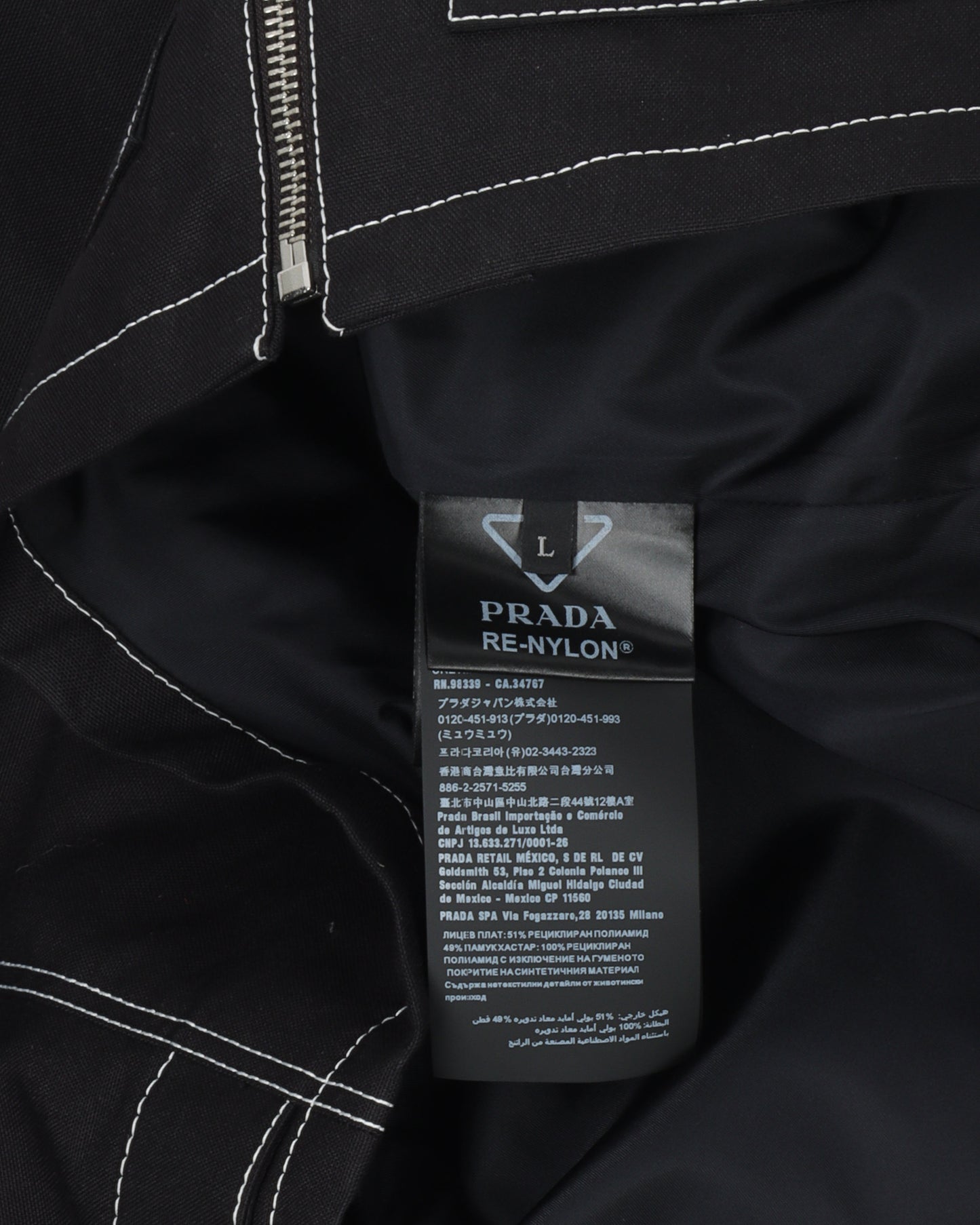 Contrast Stitched Nylon Jacket