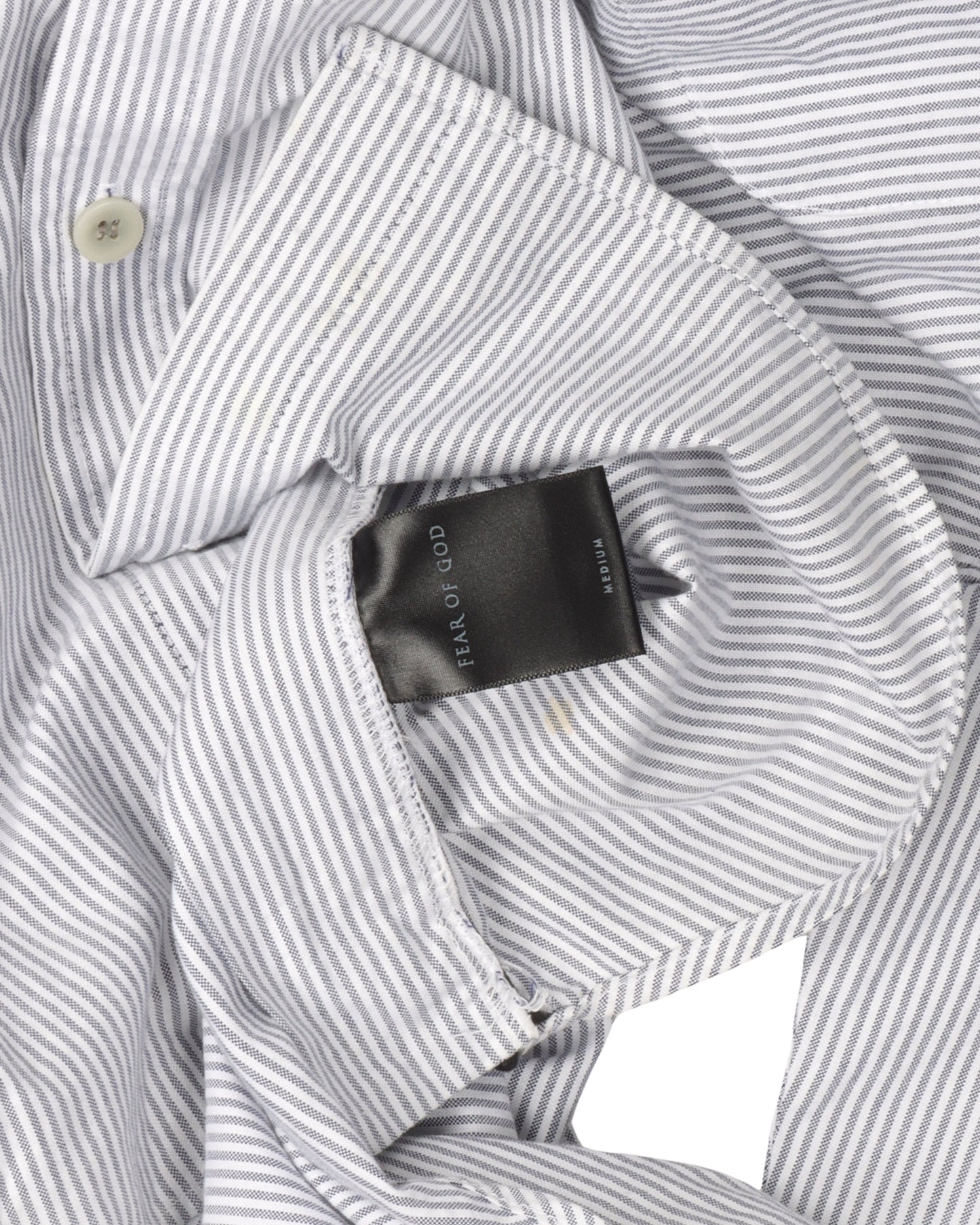 Fourth Collection Zipper Detail Striped Short Sleeve Shirt