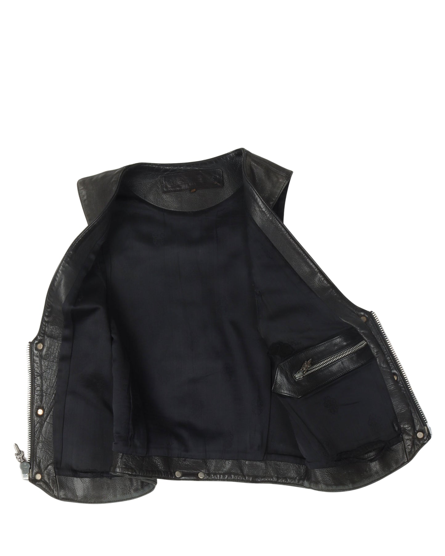 Leather Vest with Back Cross Hardware