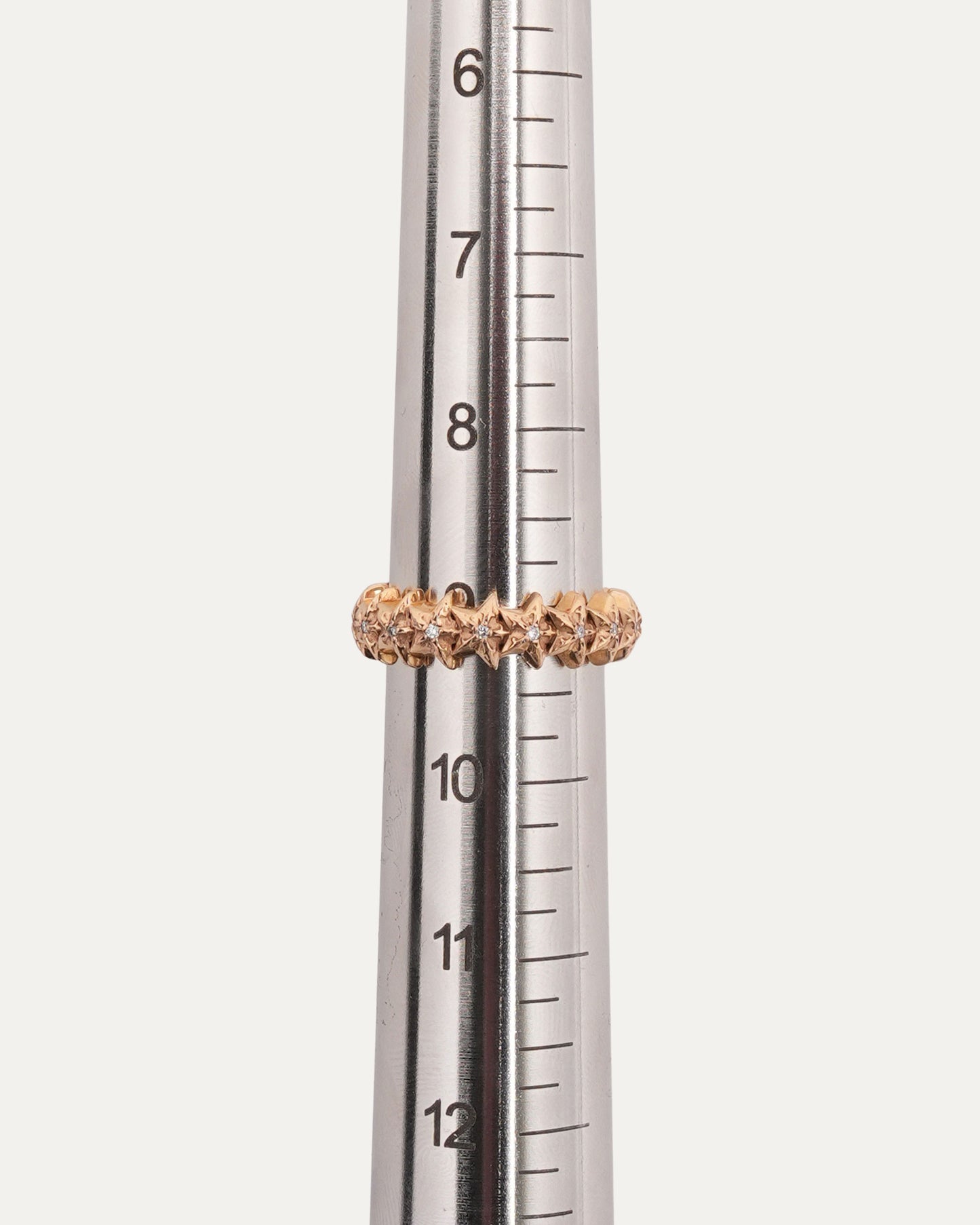 Gold and Diamond Star Band Ring