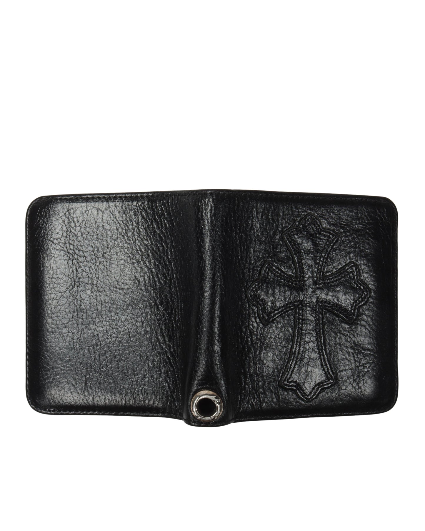 Leather Cross Patch Bifold Wallet