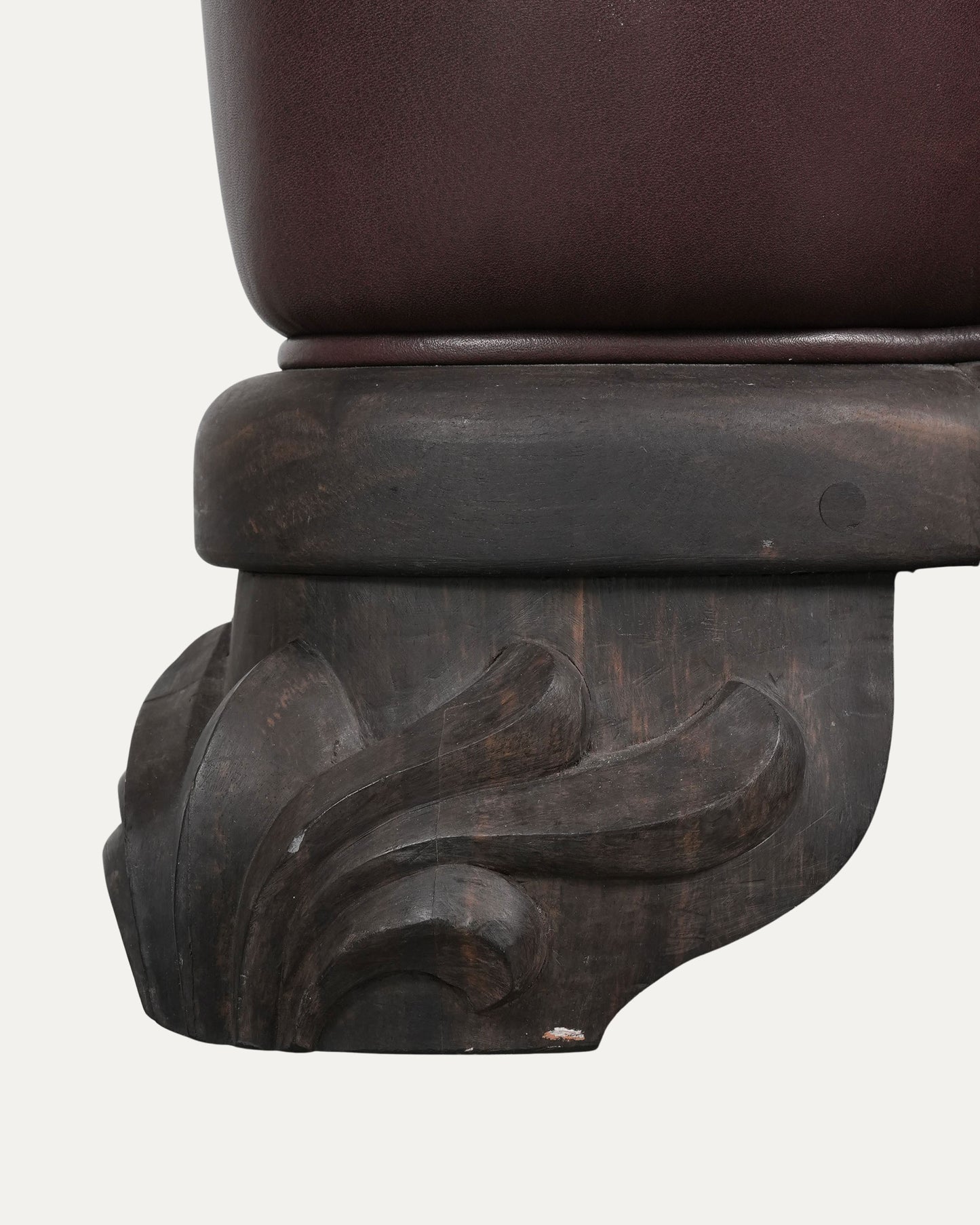 Leather Cross Patch Lounge Chair & Ottoman Set