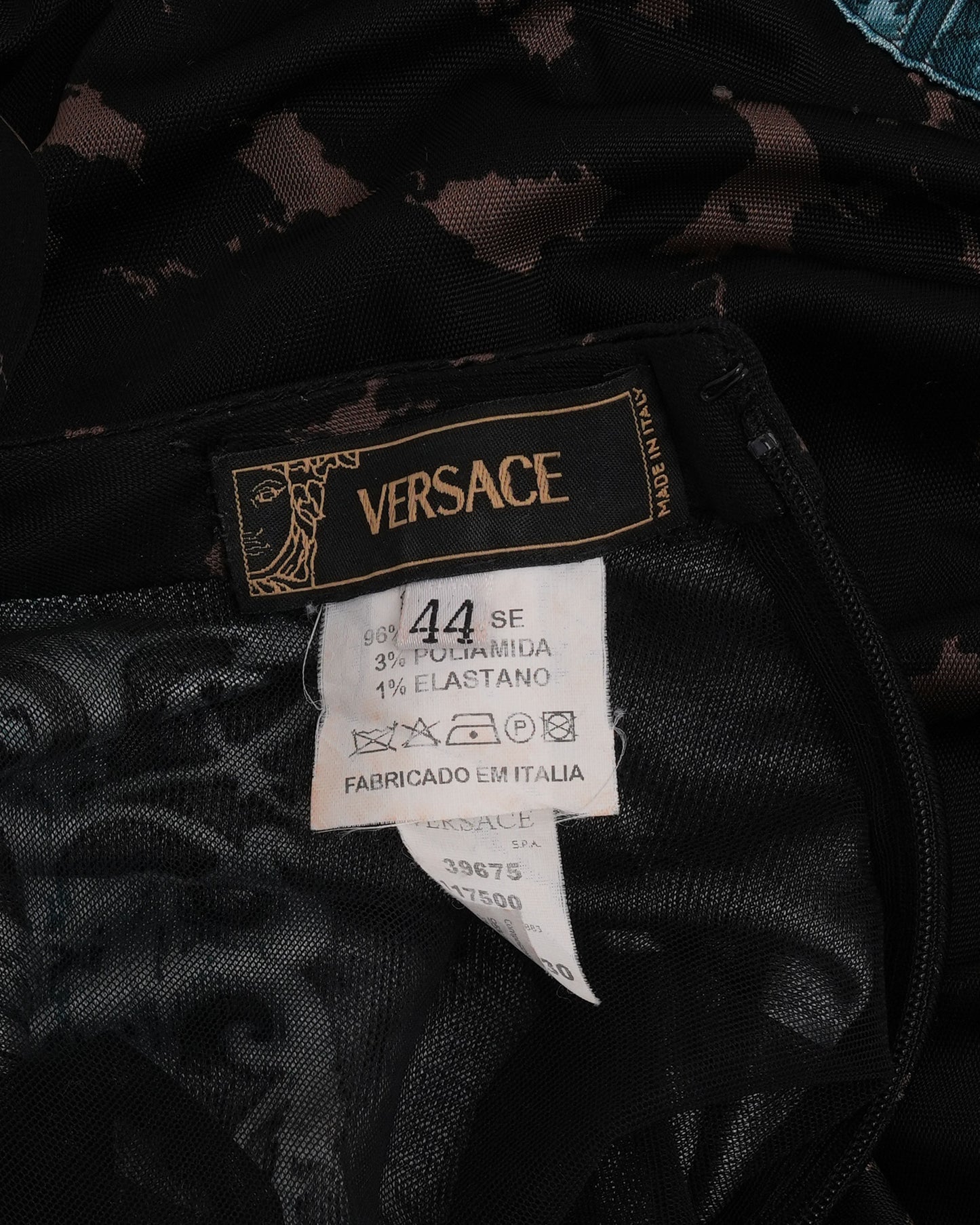 Printed Gown With Medusa Motif