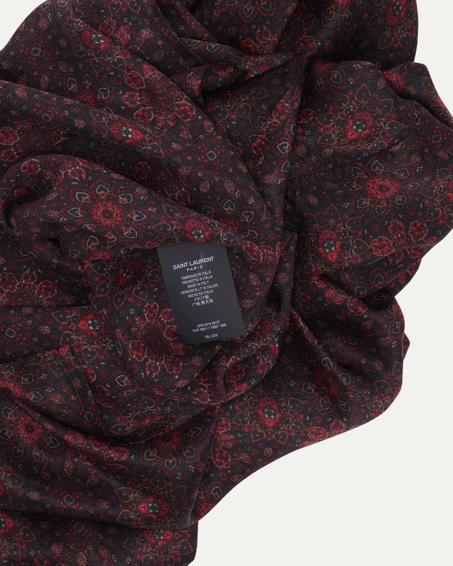 Band Collar Floral Print Shirt