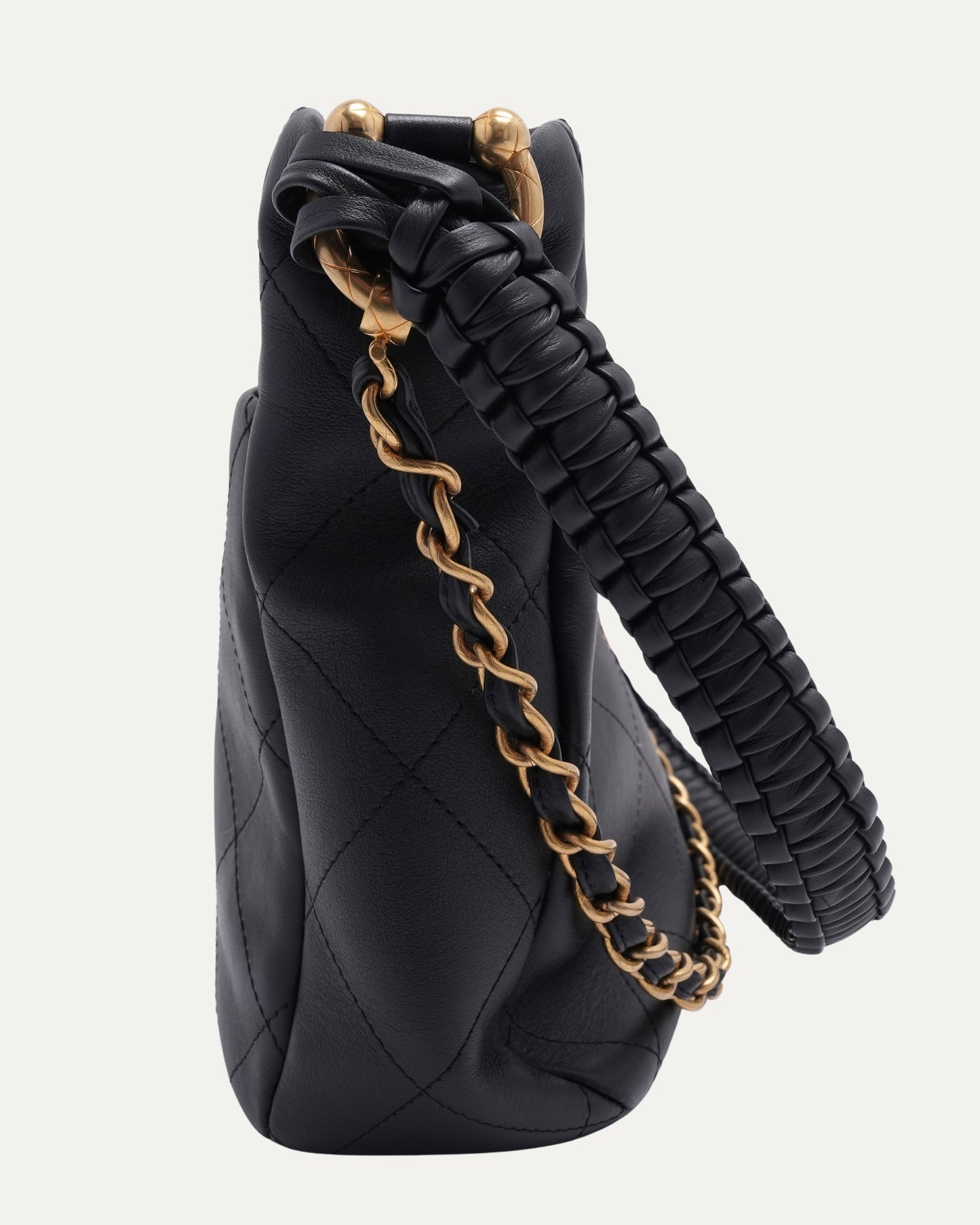 Braided Handle Hobo Bag