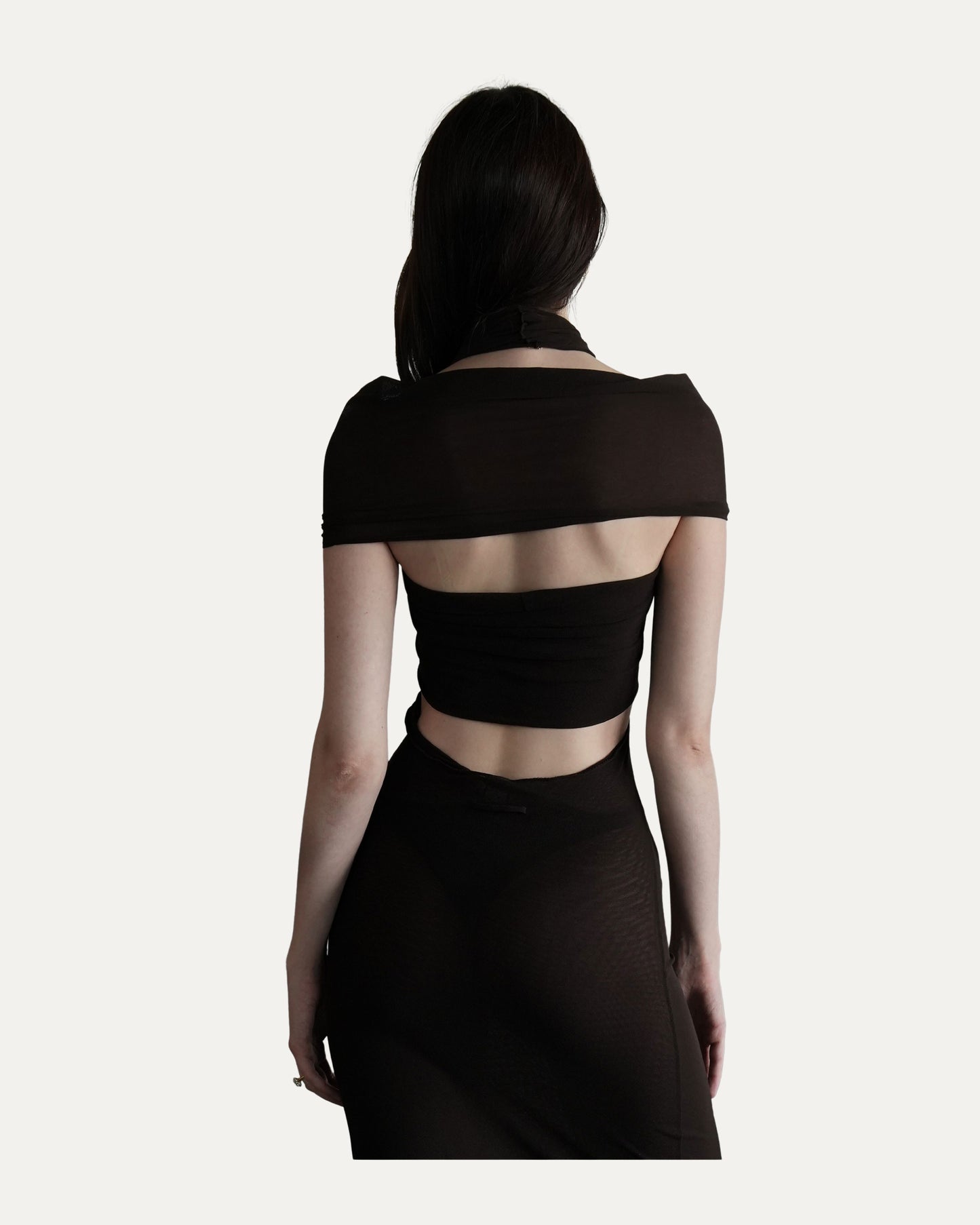 Soleil SS 1999 Cutout Sheer Mesh Bodycon Maxi Dress