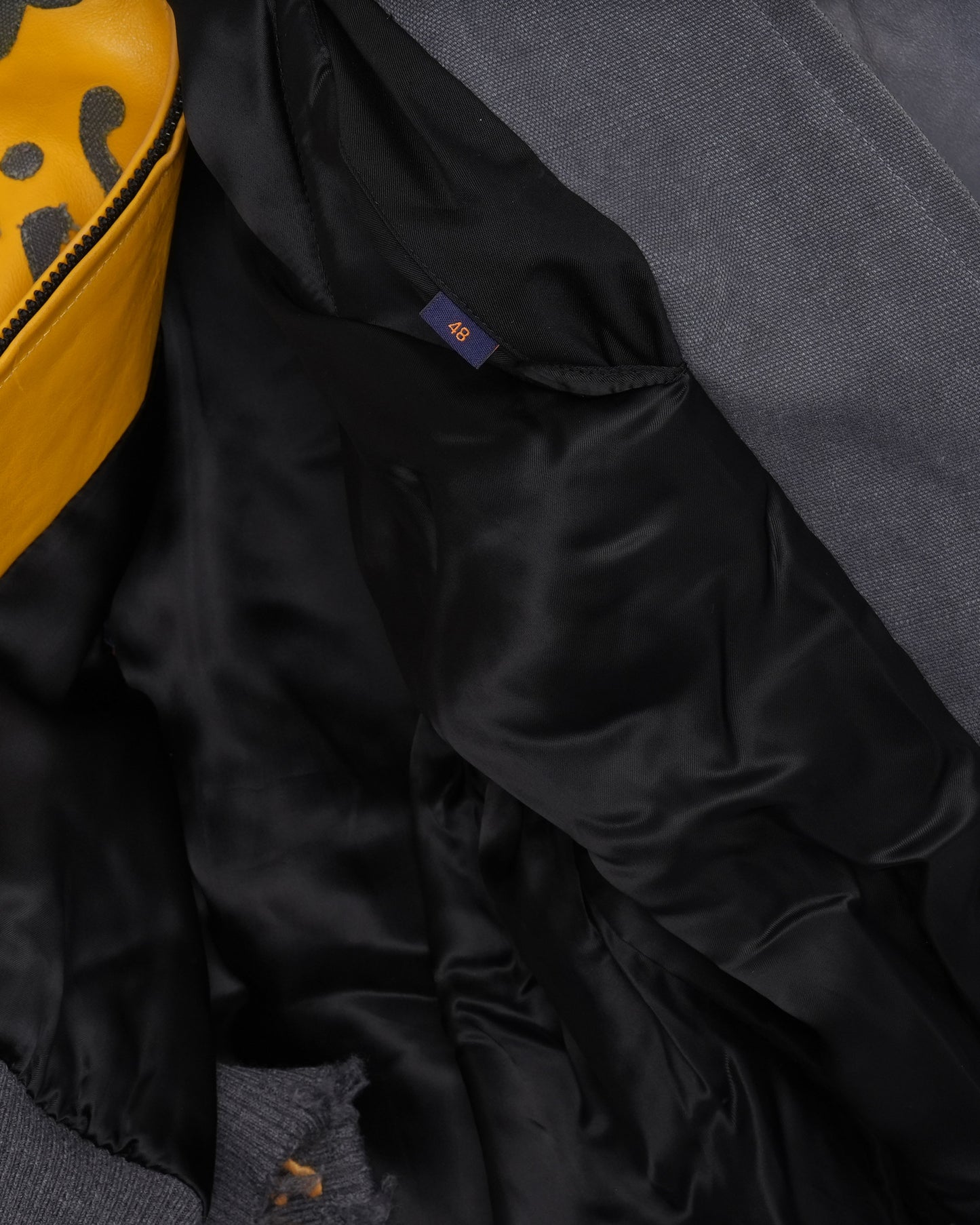 Leather and Canvas Bomber Jacket