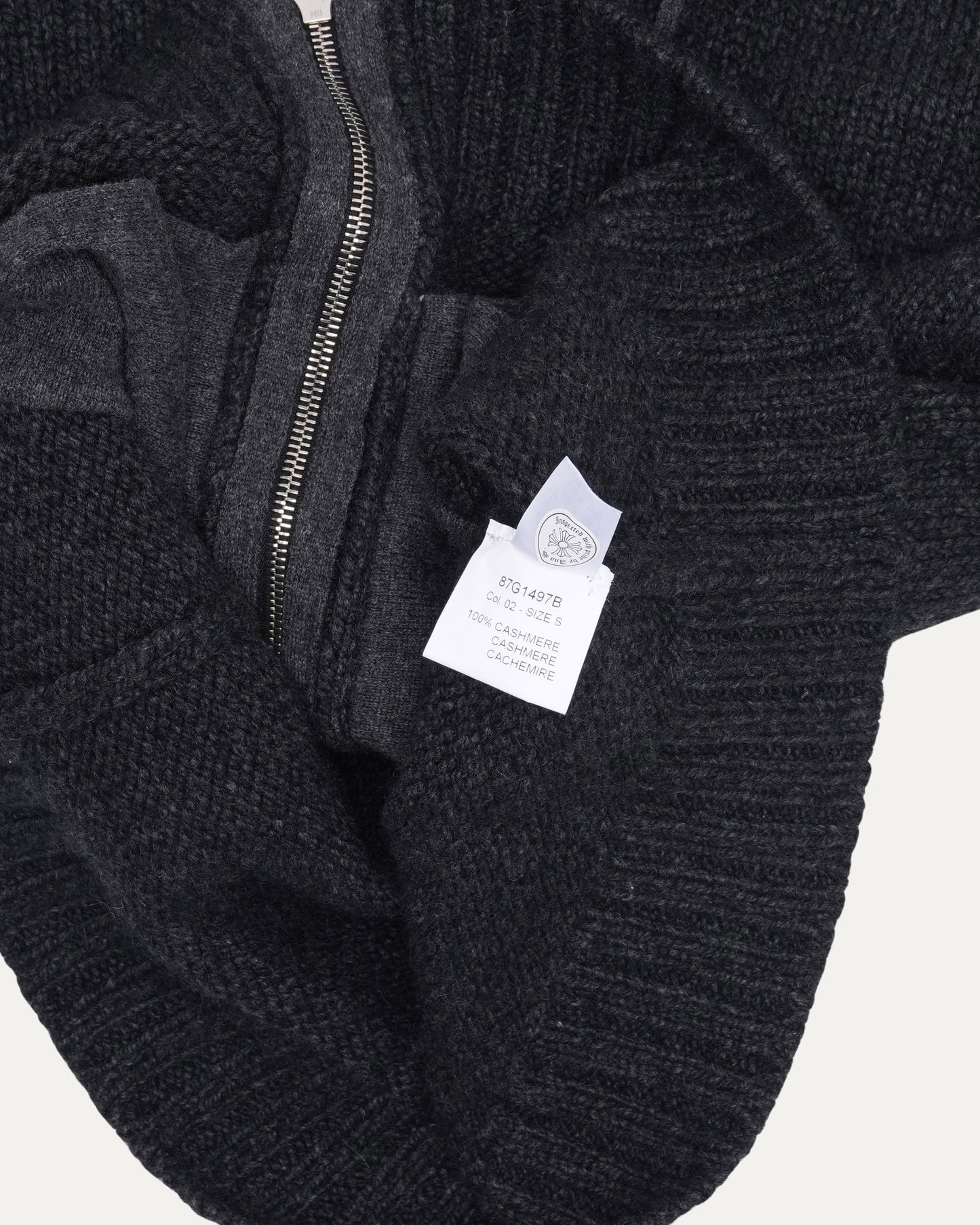 Cross Patch Cashmere Zip Up Hoodie