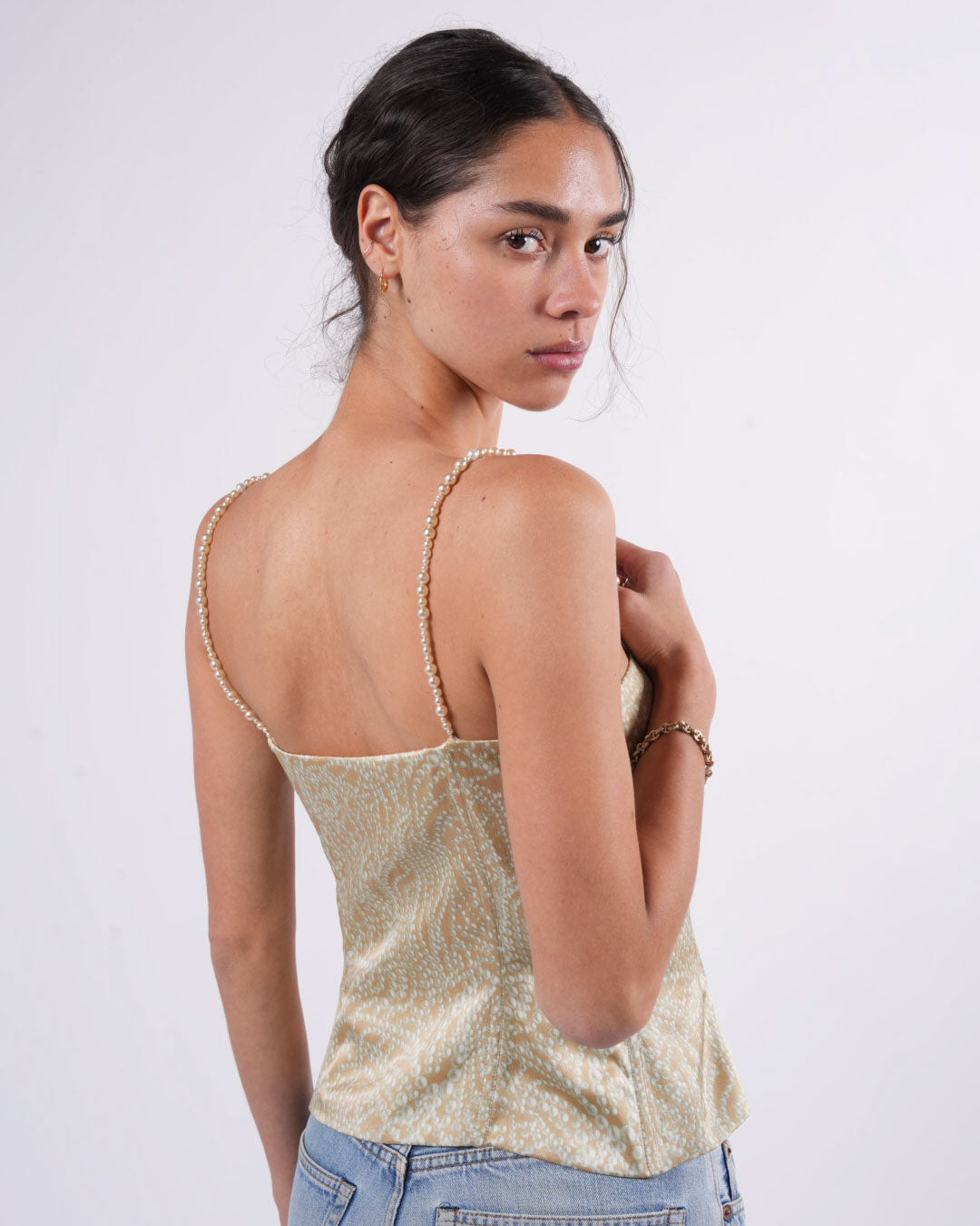 SS 2011 Pearl Print Top with Pearl Straps