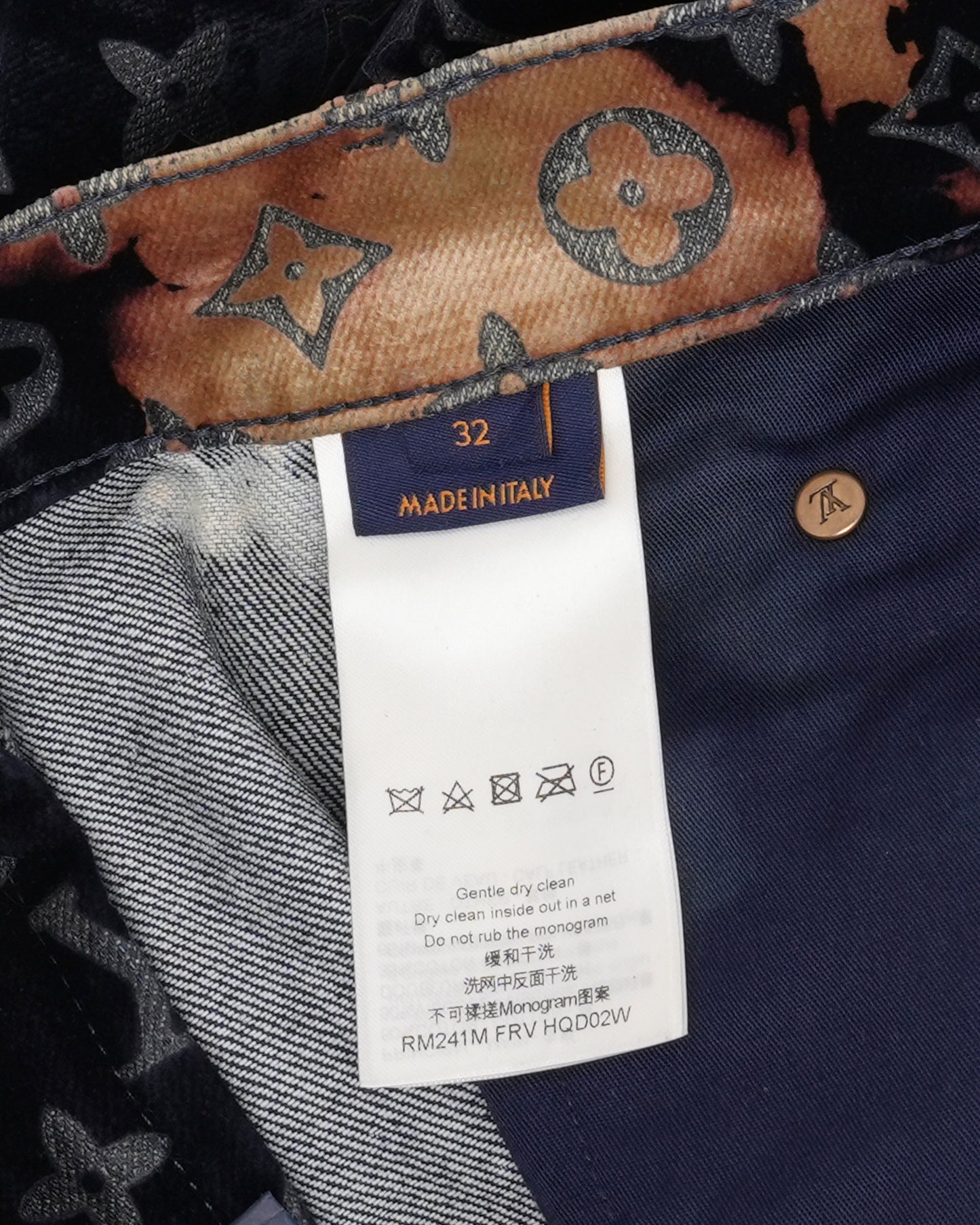 Bleached Flocked Monogram Pants