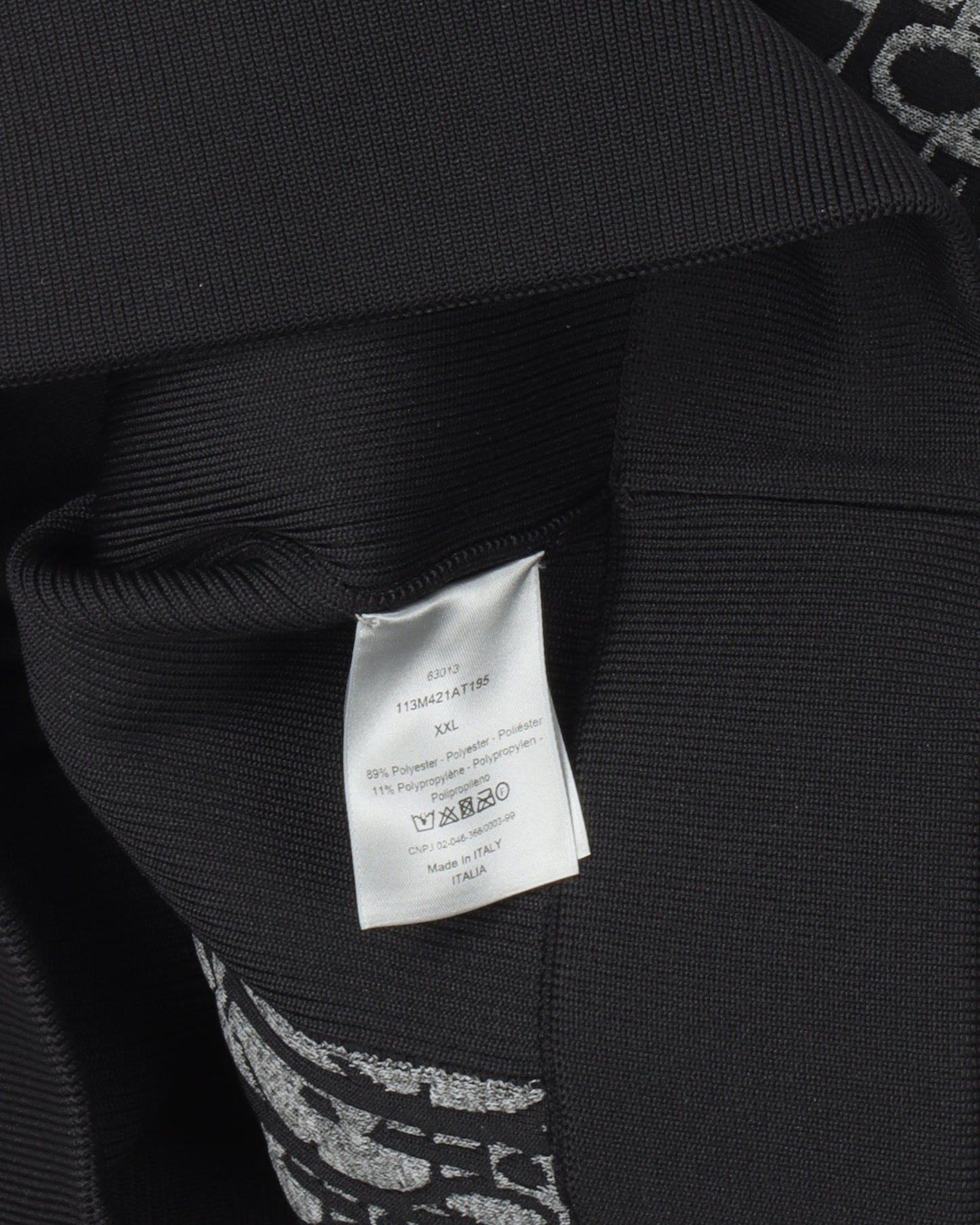 Mock Neck Monogram Zip Up Knit