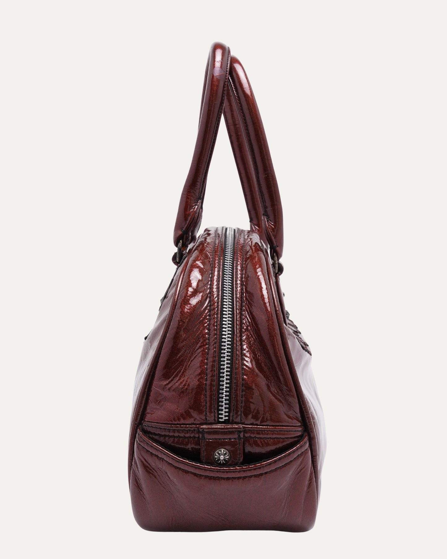 Galaxy Red Silver Embellished Cross Patch Bowling Bag