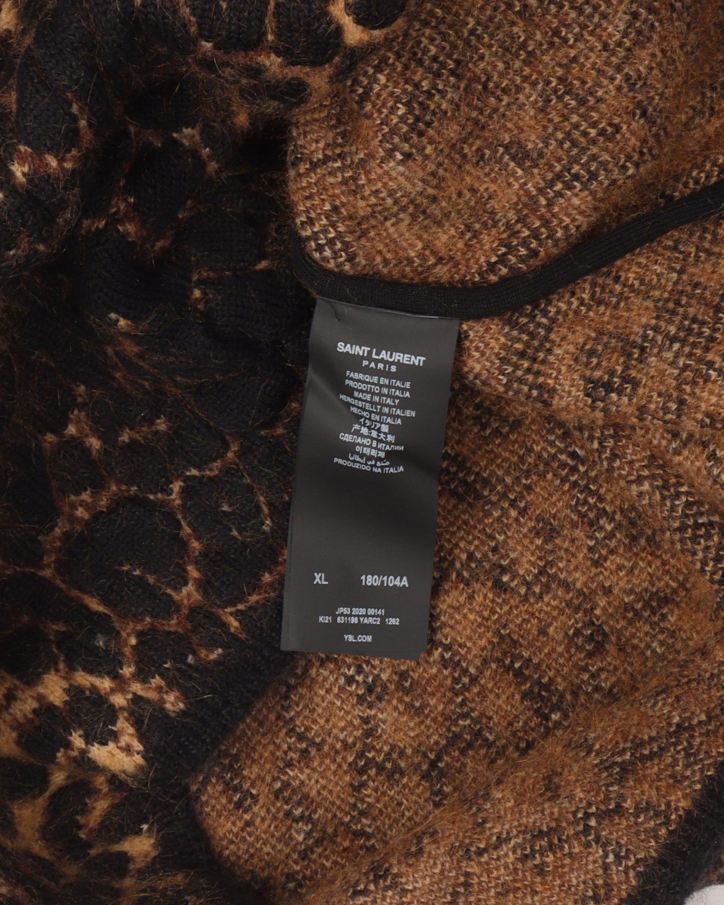 Jacquard Knit Leopard Pattern Coat