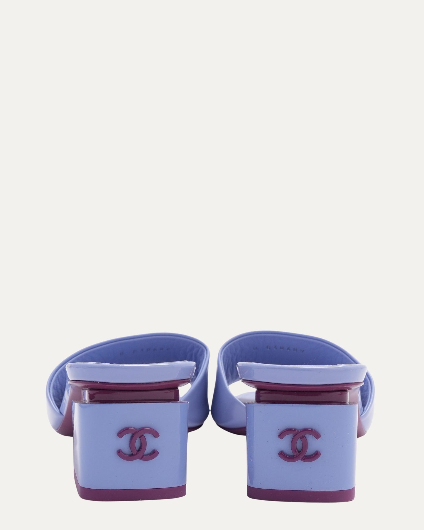 Patent Leather CC Block Heel Mule Sandals