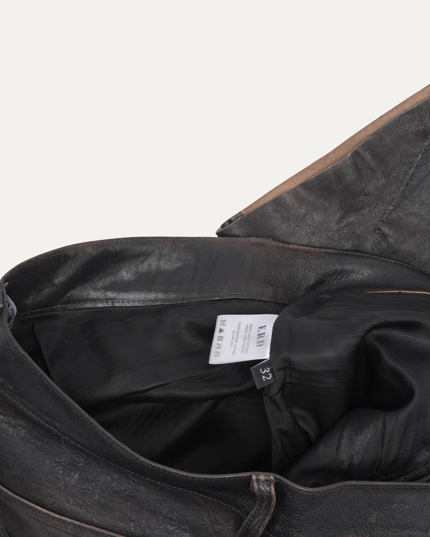 Crust Repaired Leather Flare Jeans