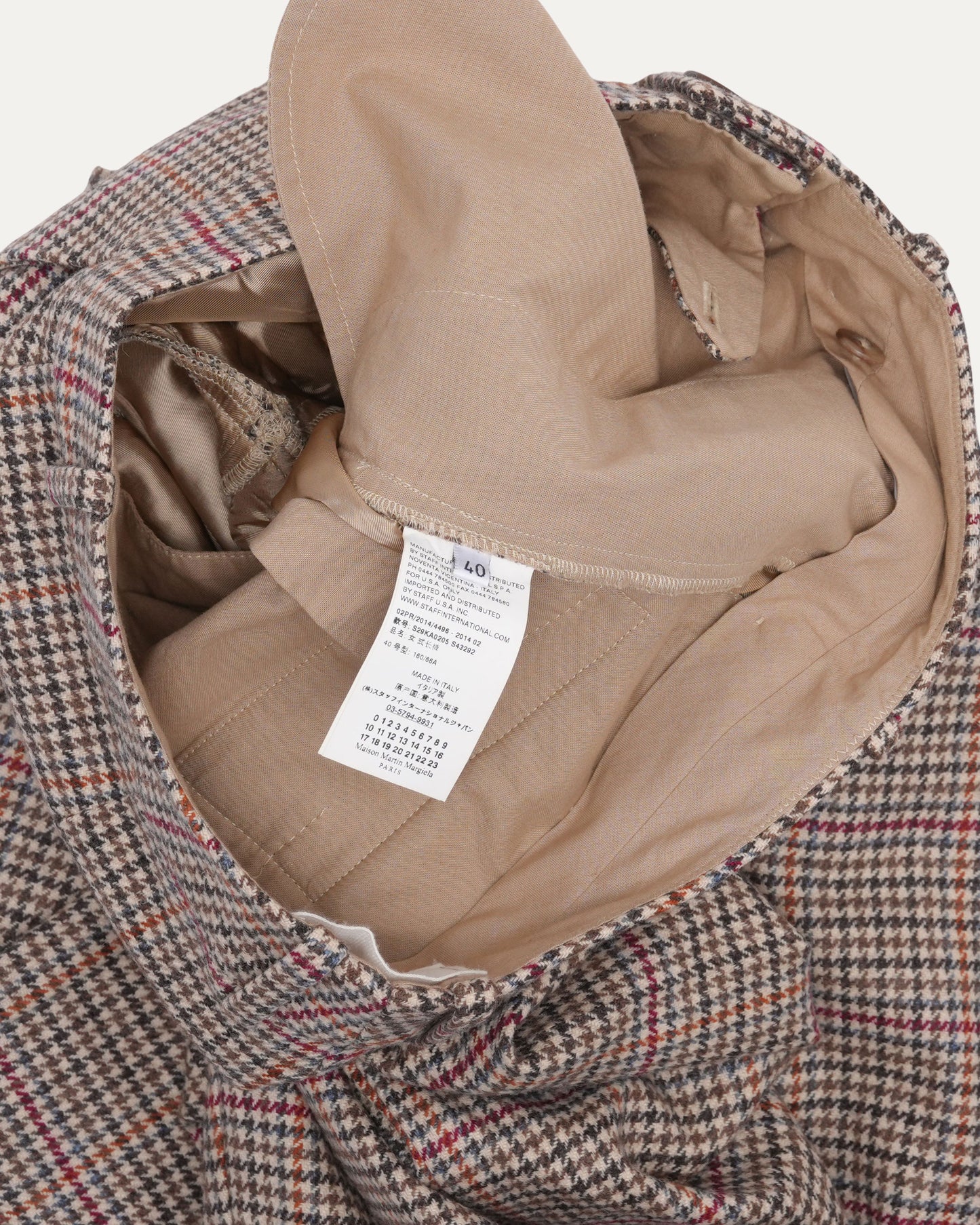 Wool Plaid Trousers