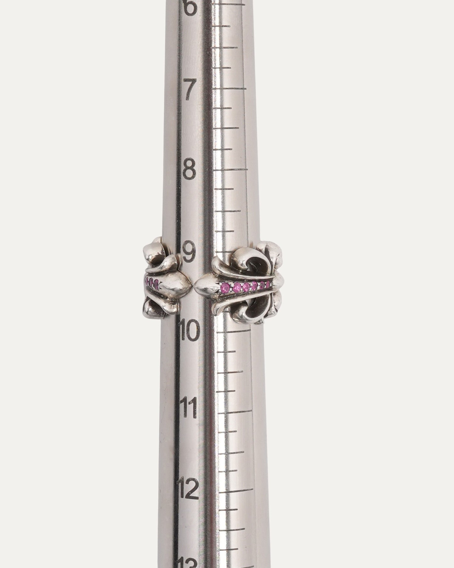 Pink Sapphire Double Floral Cross Ring