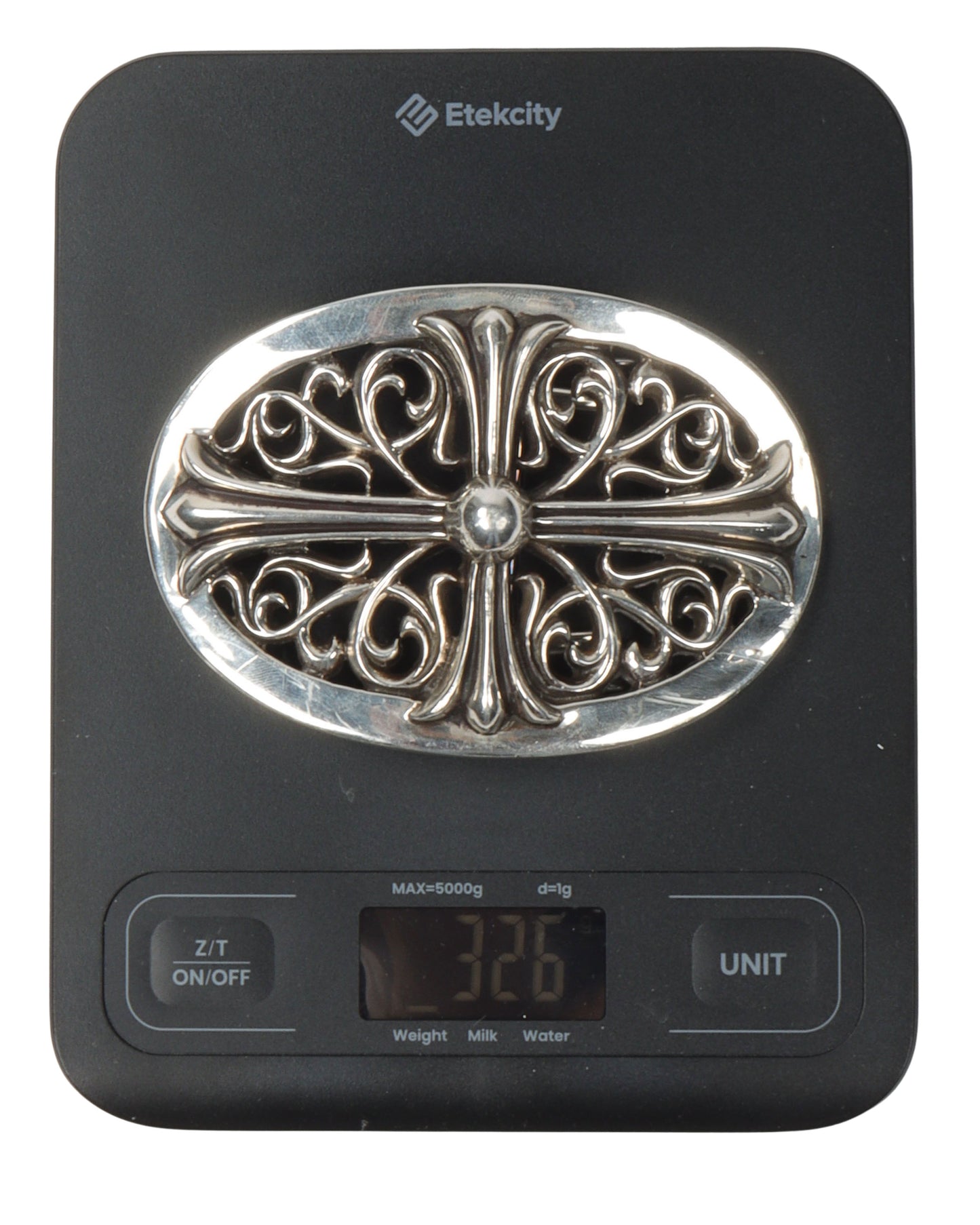 Leather Belt with XXL Oval Cross Buckle