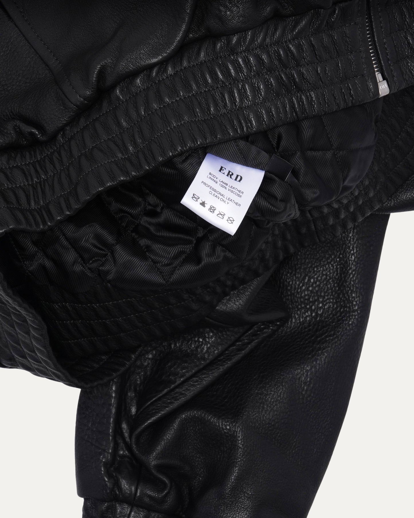 Embroidered Logo Leather Jacket