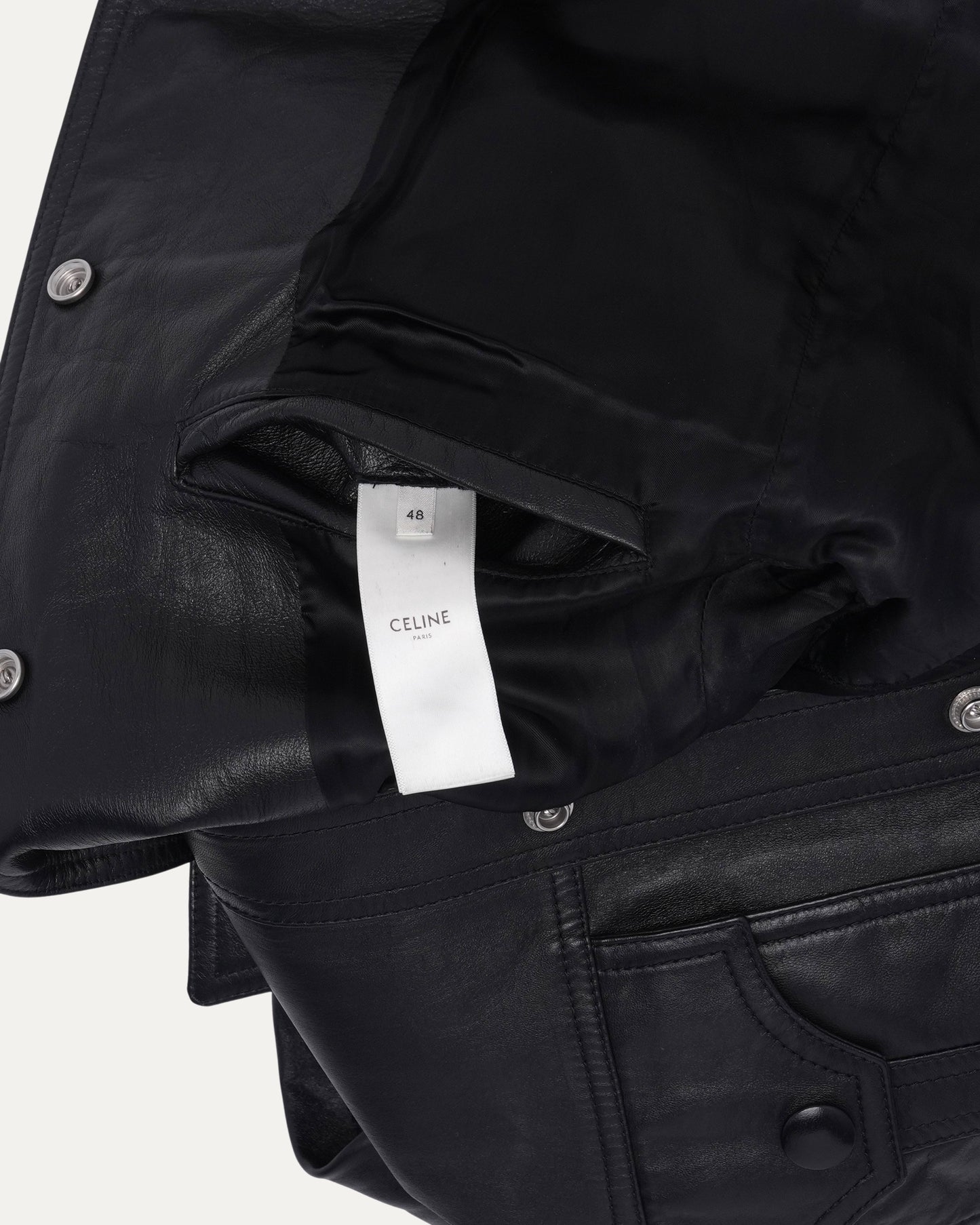 Snap Front Leather Trucker Jacket