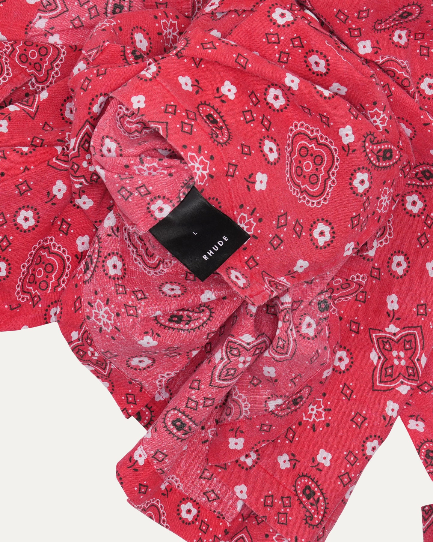 Bandana Print Camp Collar Shirt