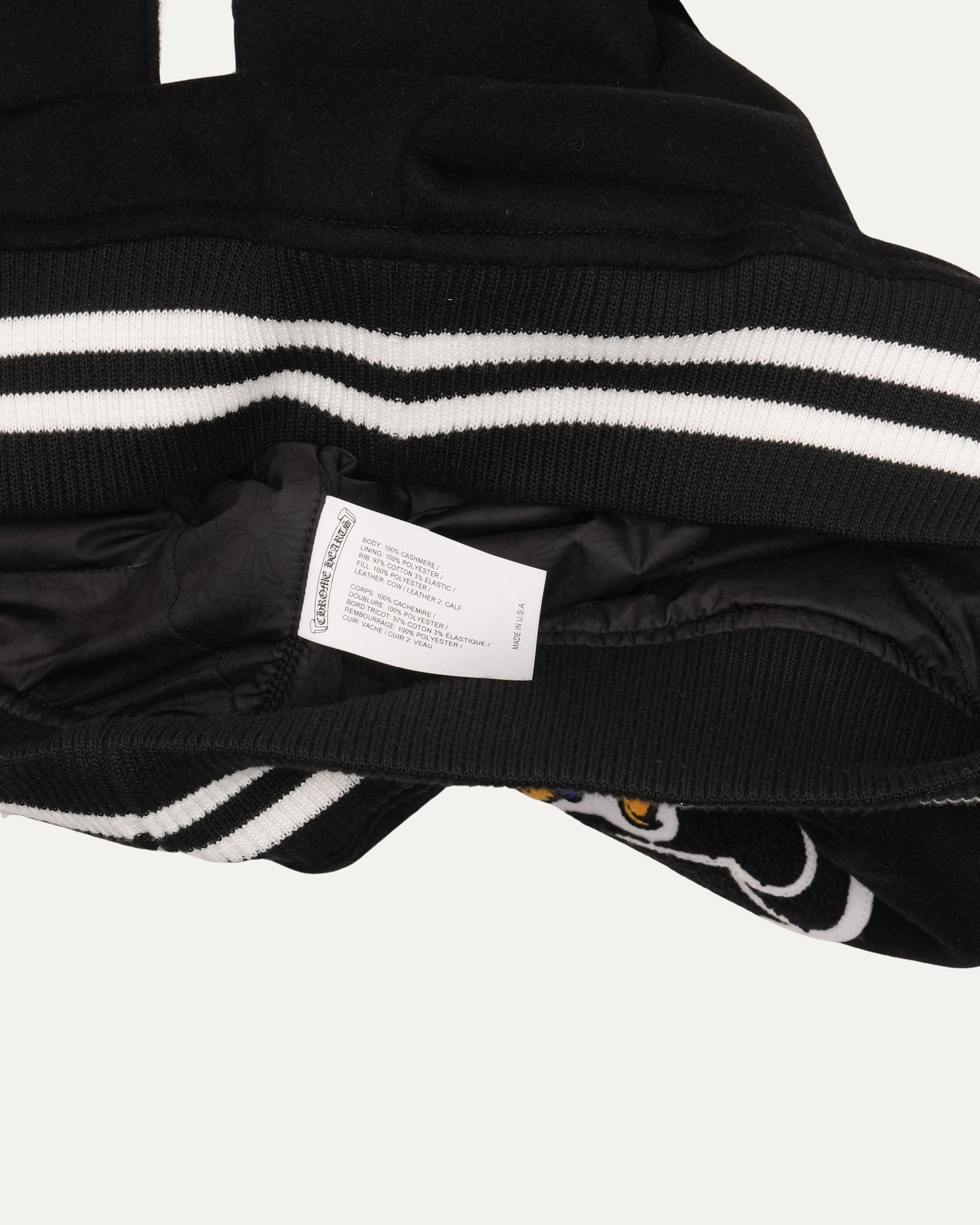 Cashmere and Leather Varsity Jacket