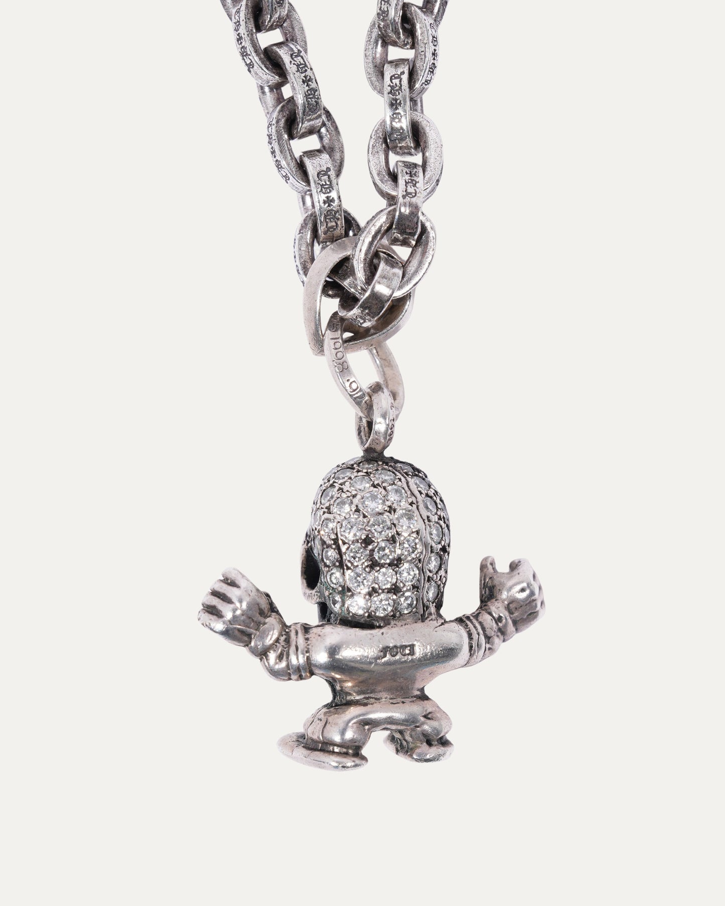 Harris Teeter Silver and Diamond Foti Pendant w/ XL Paper Chain