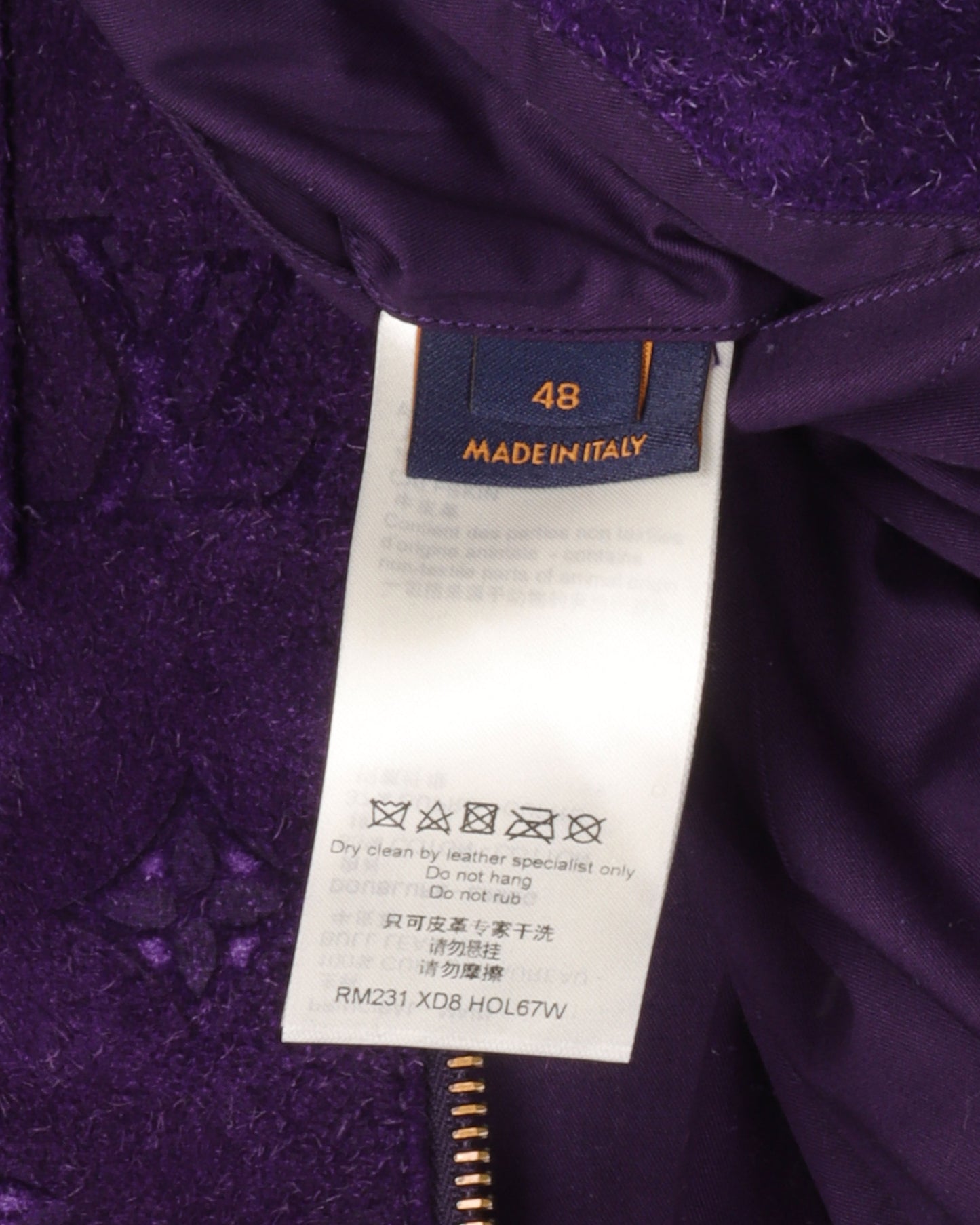 Suede Leather Embossed Monogram Jacket