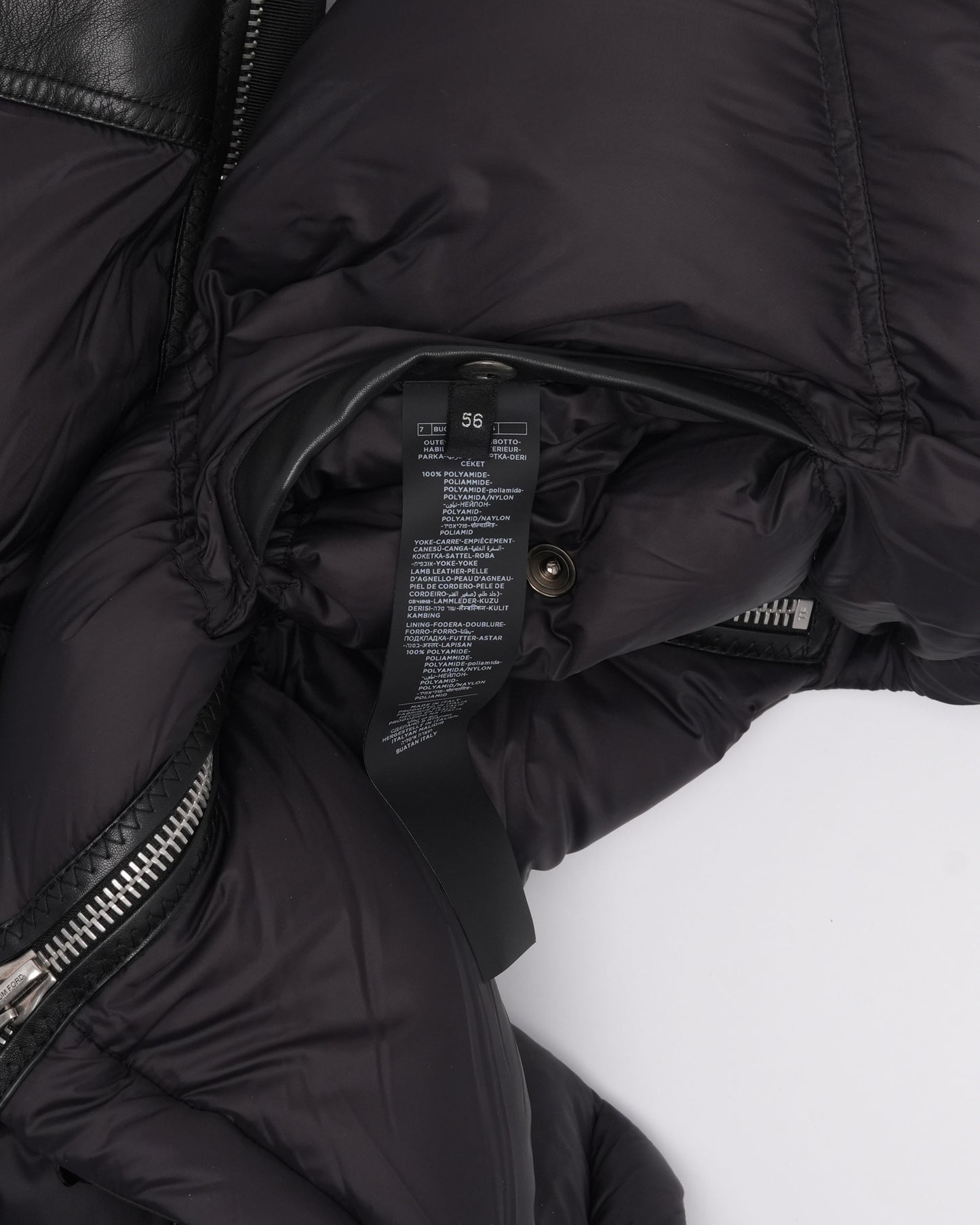 Leather Embellished Puffer Vest