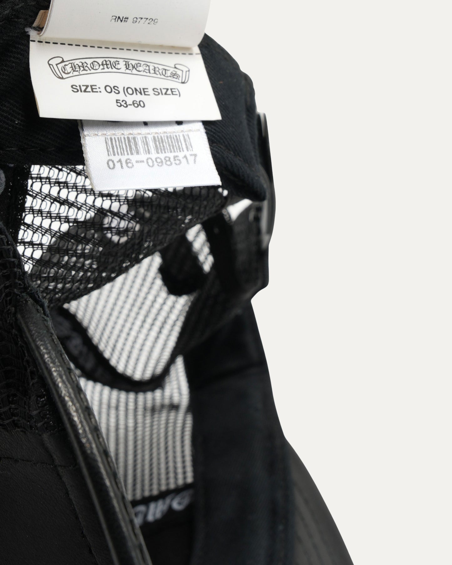 Silver Fleur Embellished Leather Trucker Hat