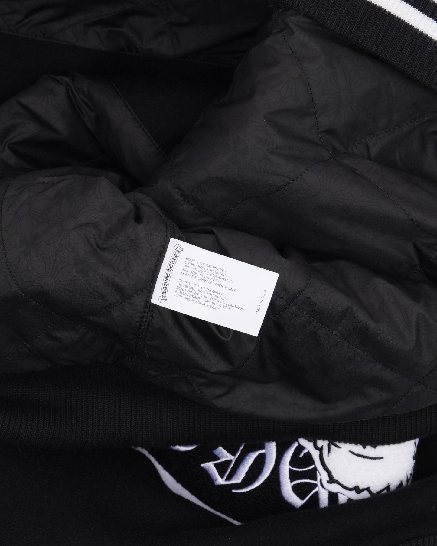 Cashmere and Leather Varsity Jacket