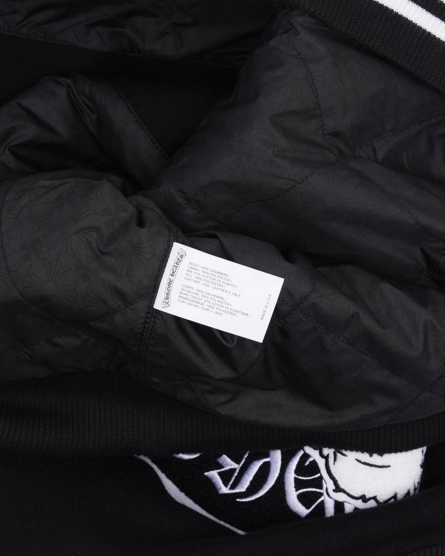 Cashmere and Leather Varsity Chicken Jacket