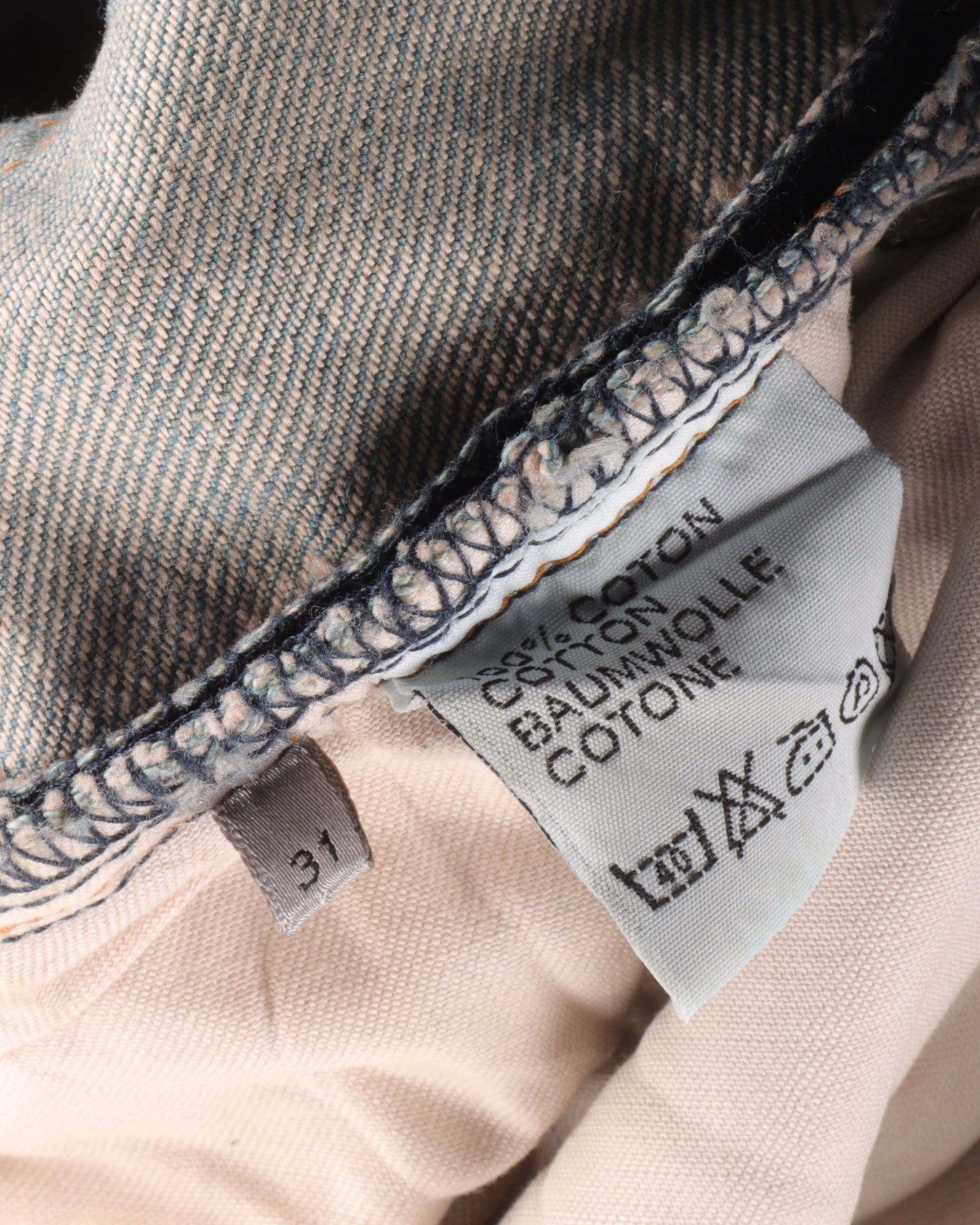 SS04 Light Wash Waxed Skinny Jeans