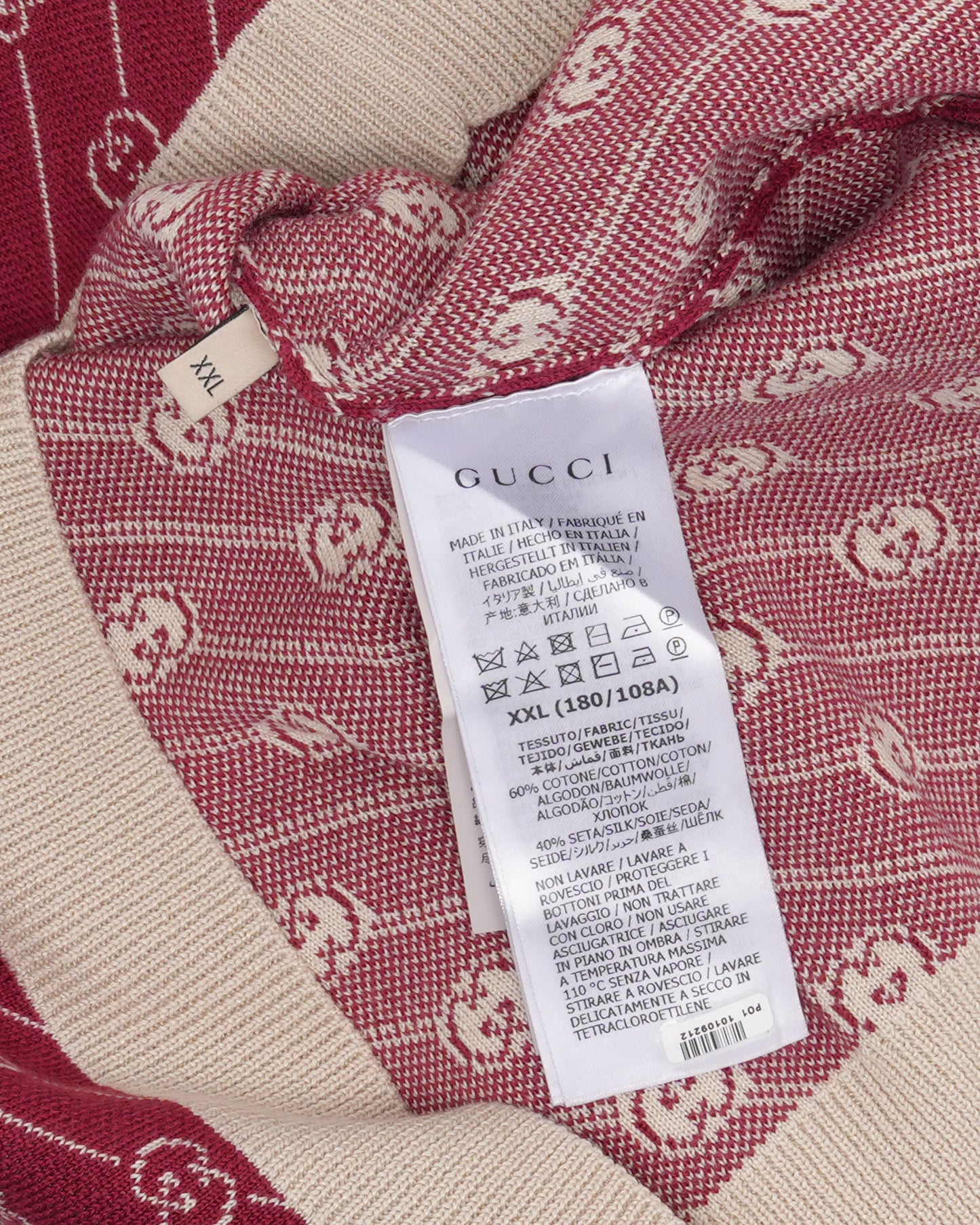 Silk Blend Monogram Knit Polo