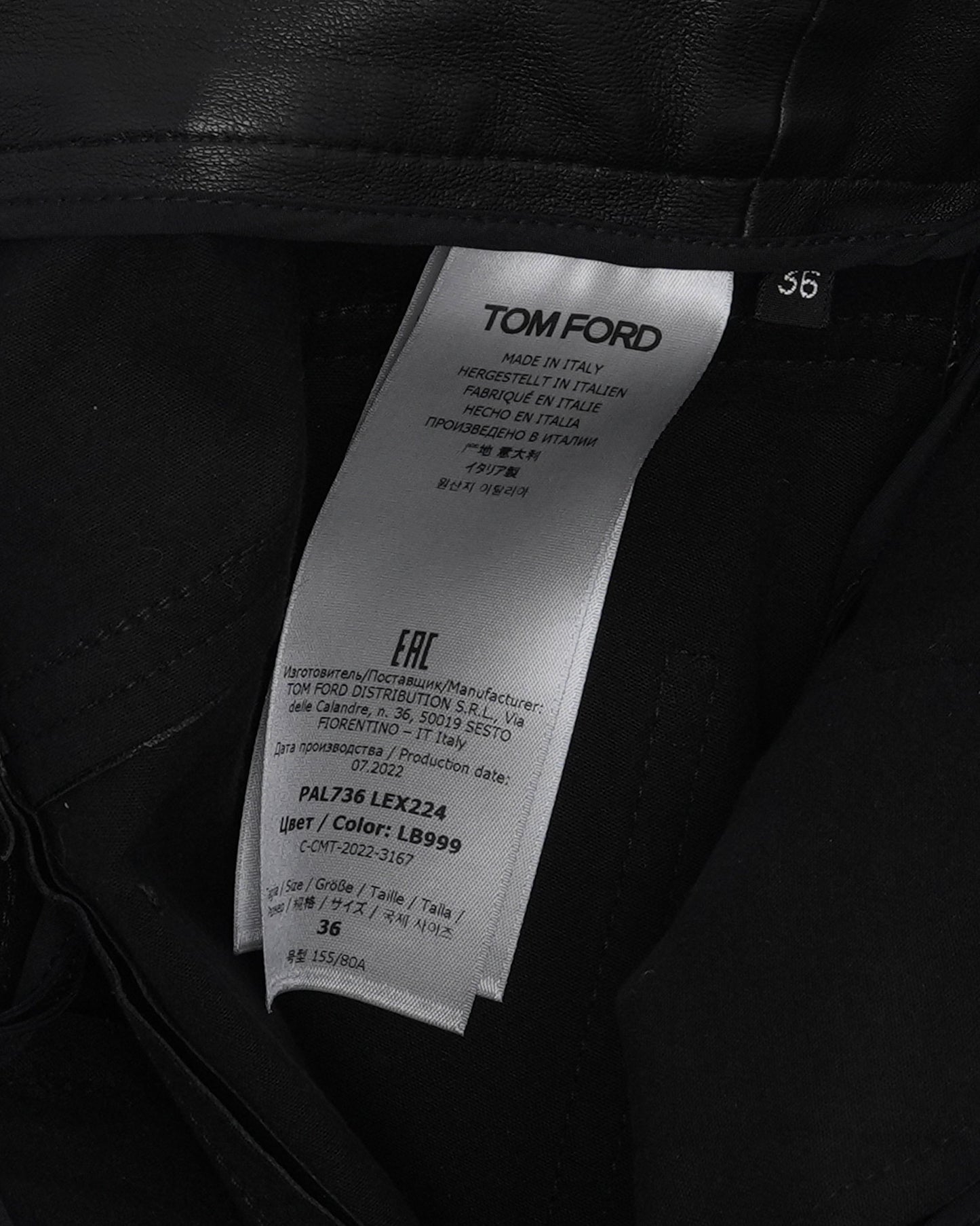 Zipper Detail Leather Pants