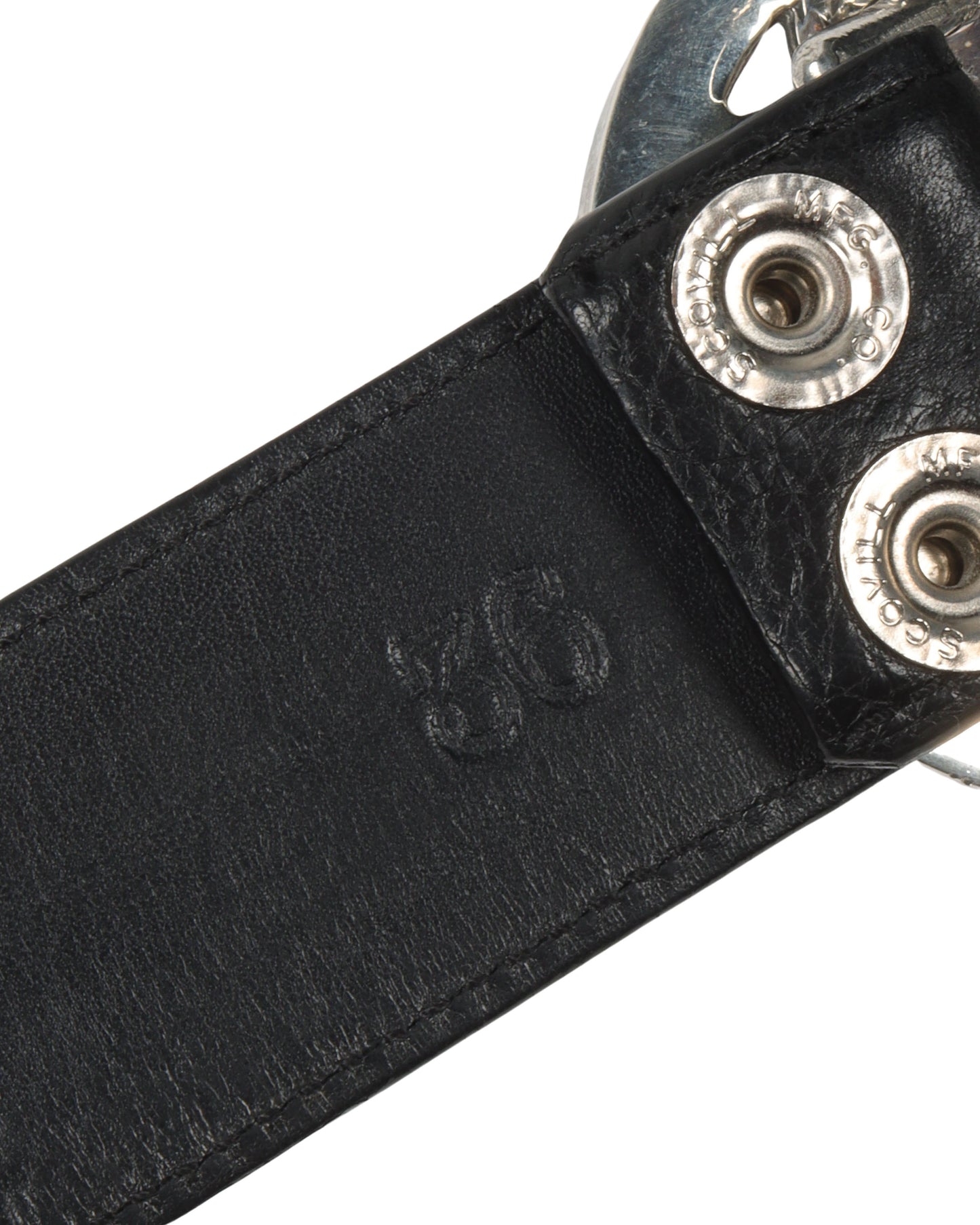 XXL Oval Cross Buckle Punk Studded Belt