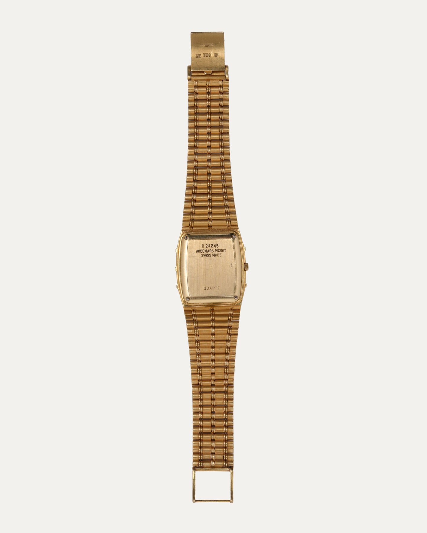 18k Gold Diamond Face Bamboo Watch