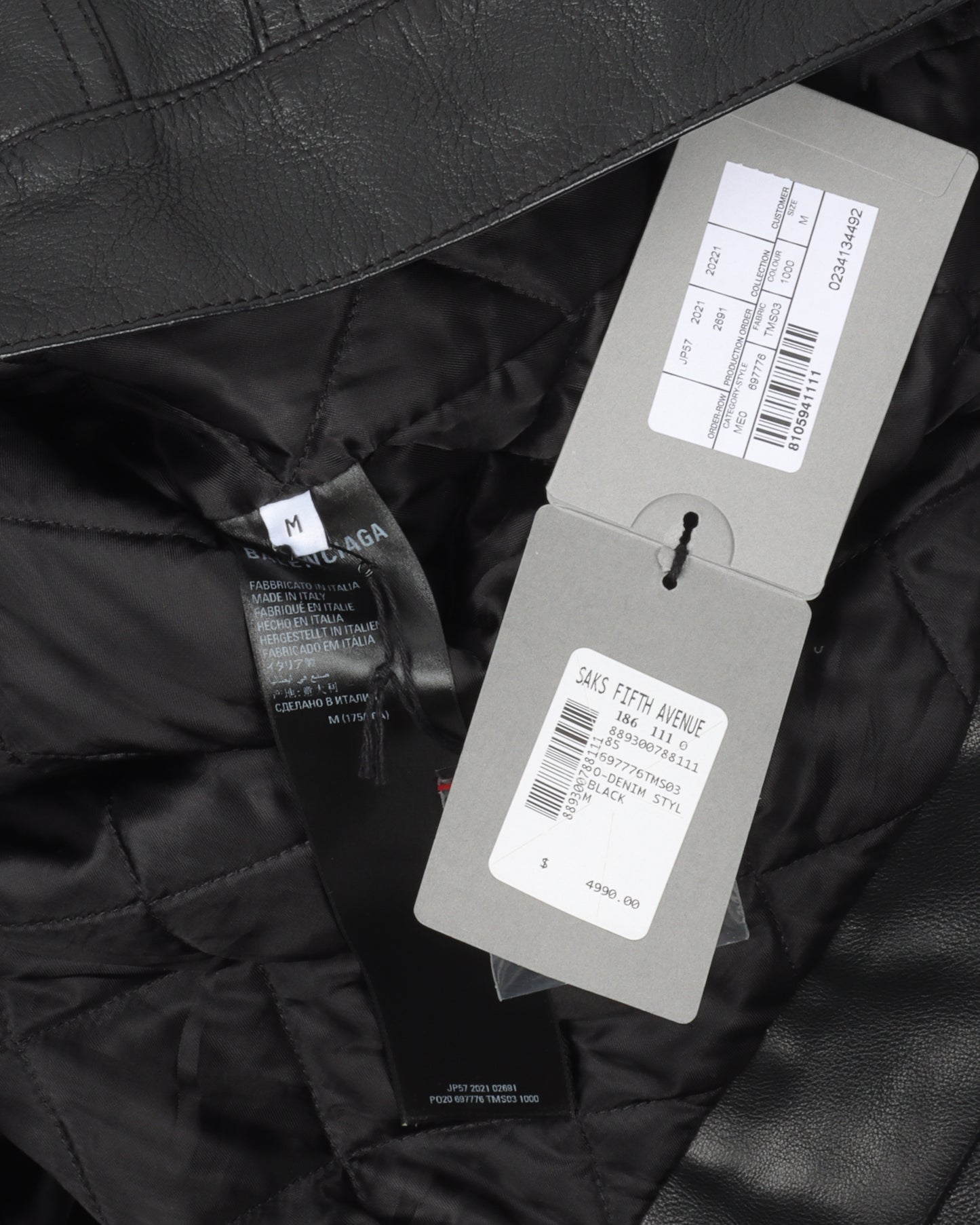 Oversized Padded Leather Jacket