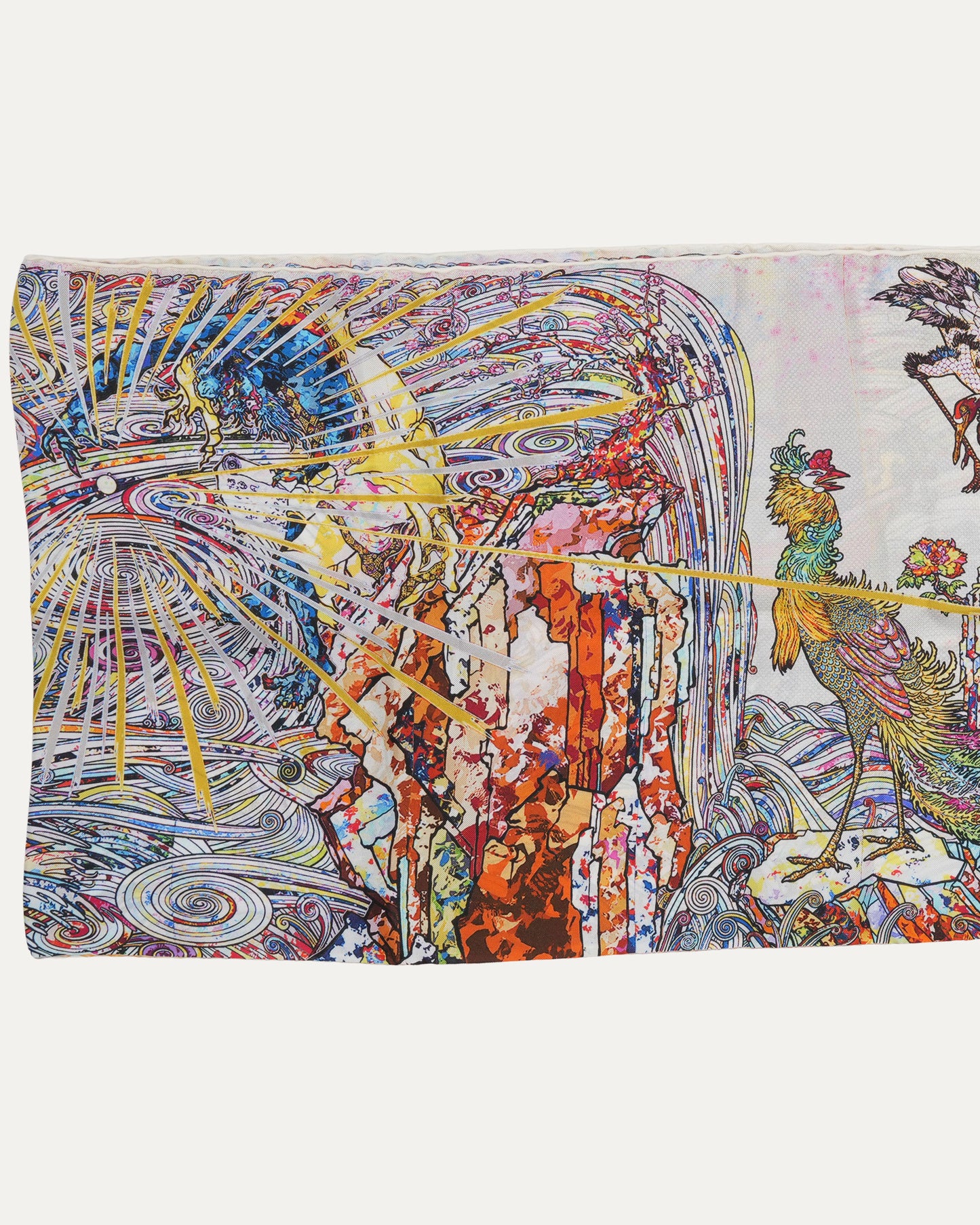 "In the Land of the Dead, Stepping on the Tail of a Rainbow" Silk Scarf