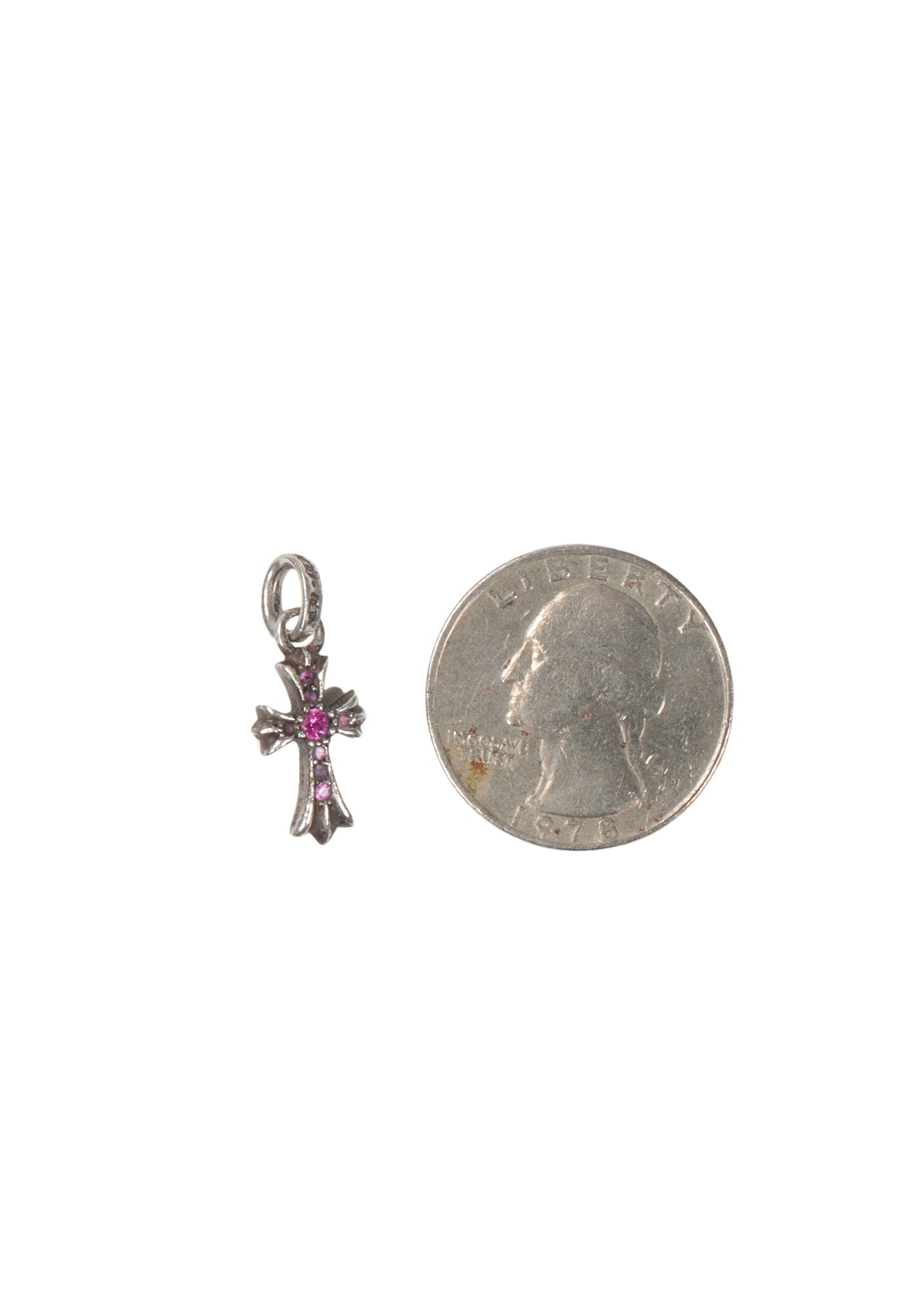 Baby Fat Pink Sapphire Cross Charm
