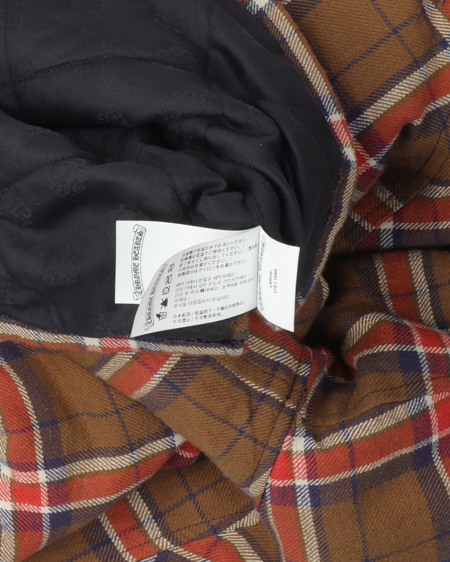 Sleeve Print Padded Flannel Shirt